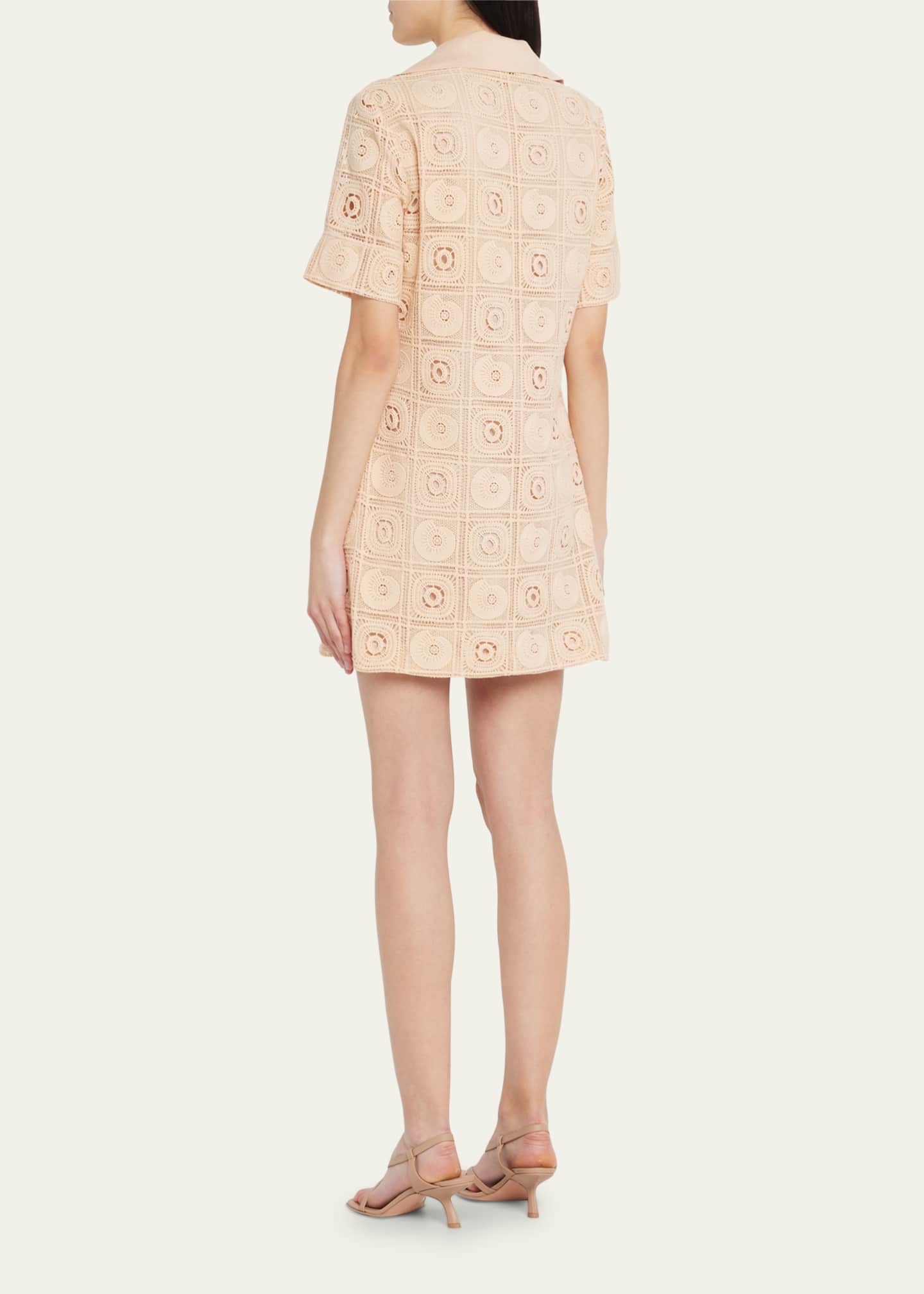 SIMKHAI Gabrielle Shell CrochetKnit Coverup Dress Bergdorf Goodman