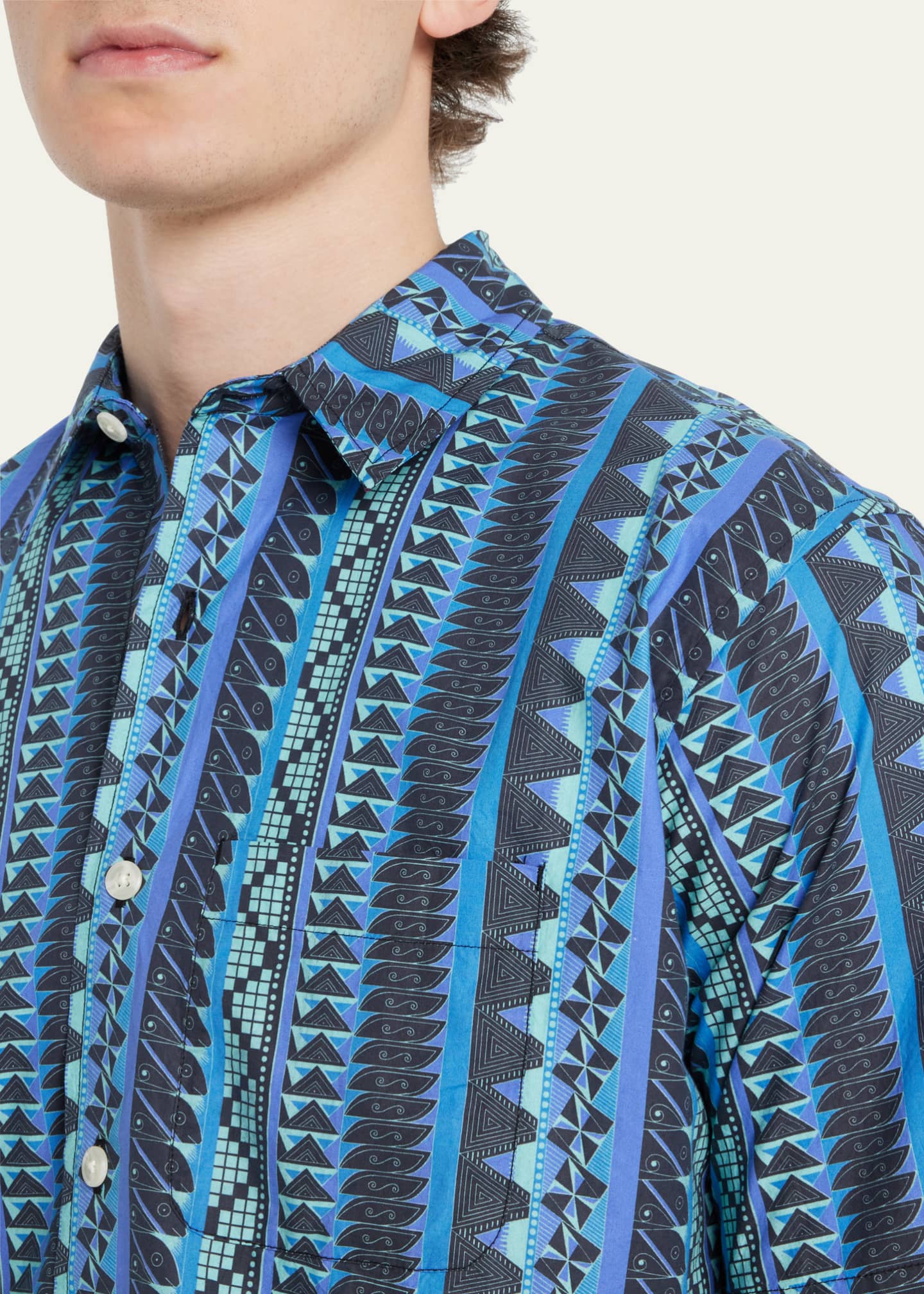 Thorsun Men's Patterned Stripe Sport Shirt Image 5 of 5