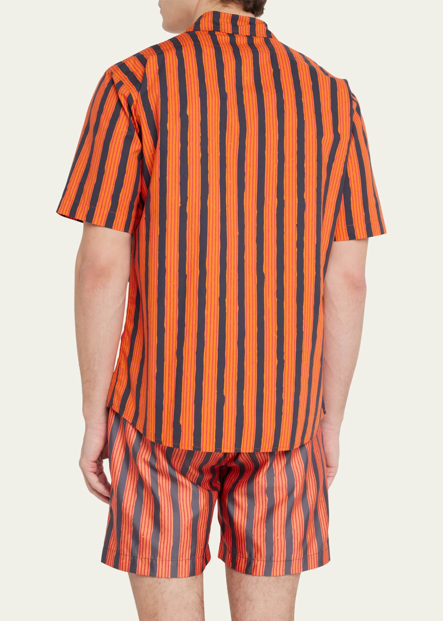 Men's Hand-Drawn Striped Sport Shirt - Thumbnail 3