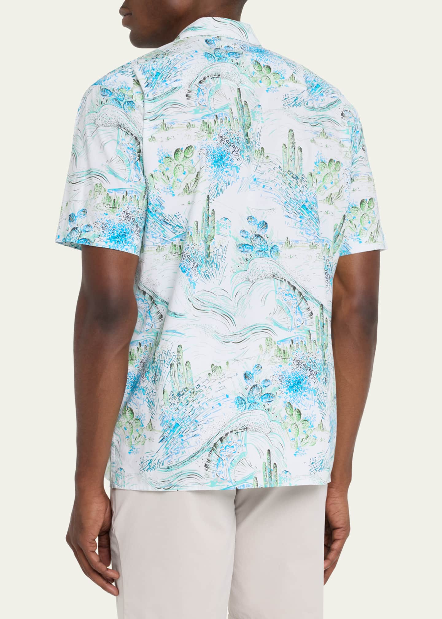 Thorsun Men's Cactus Fan-Print Camp Shirt Image 3 of 5