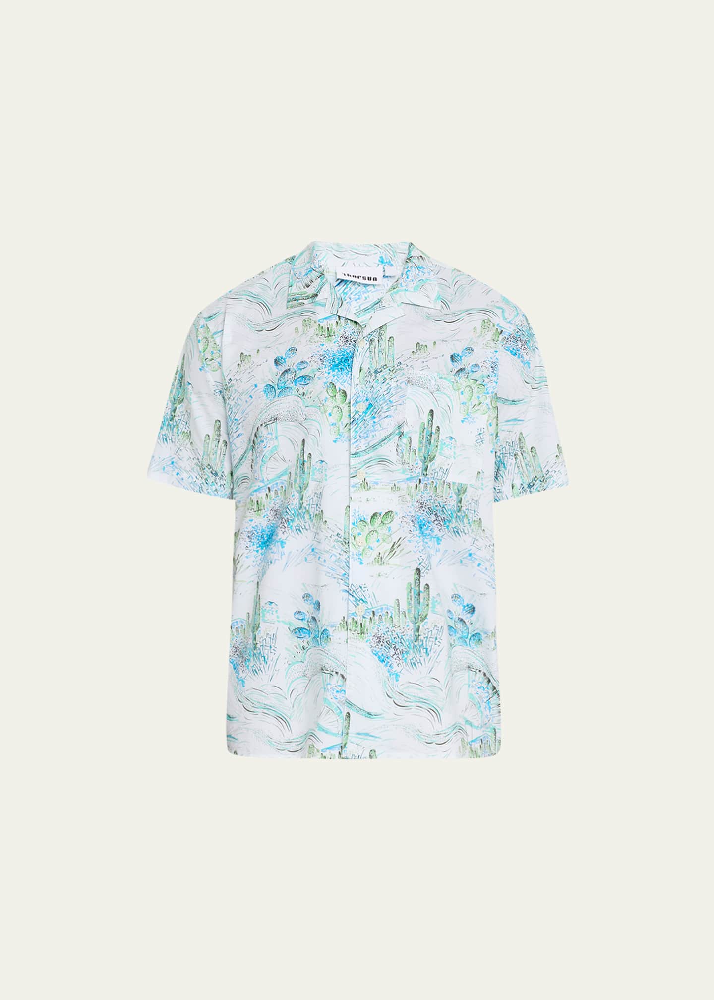 Thorsun Men's Cactus Fan-Print Camp Shirt Image 1 of 5