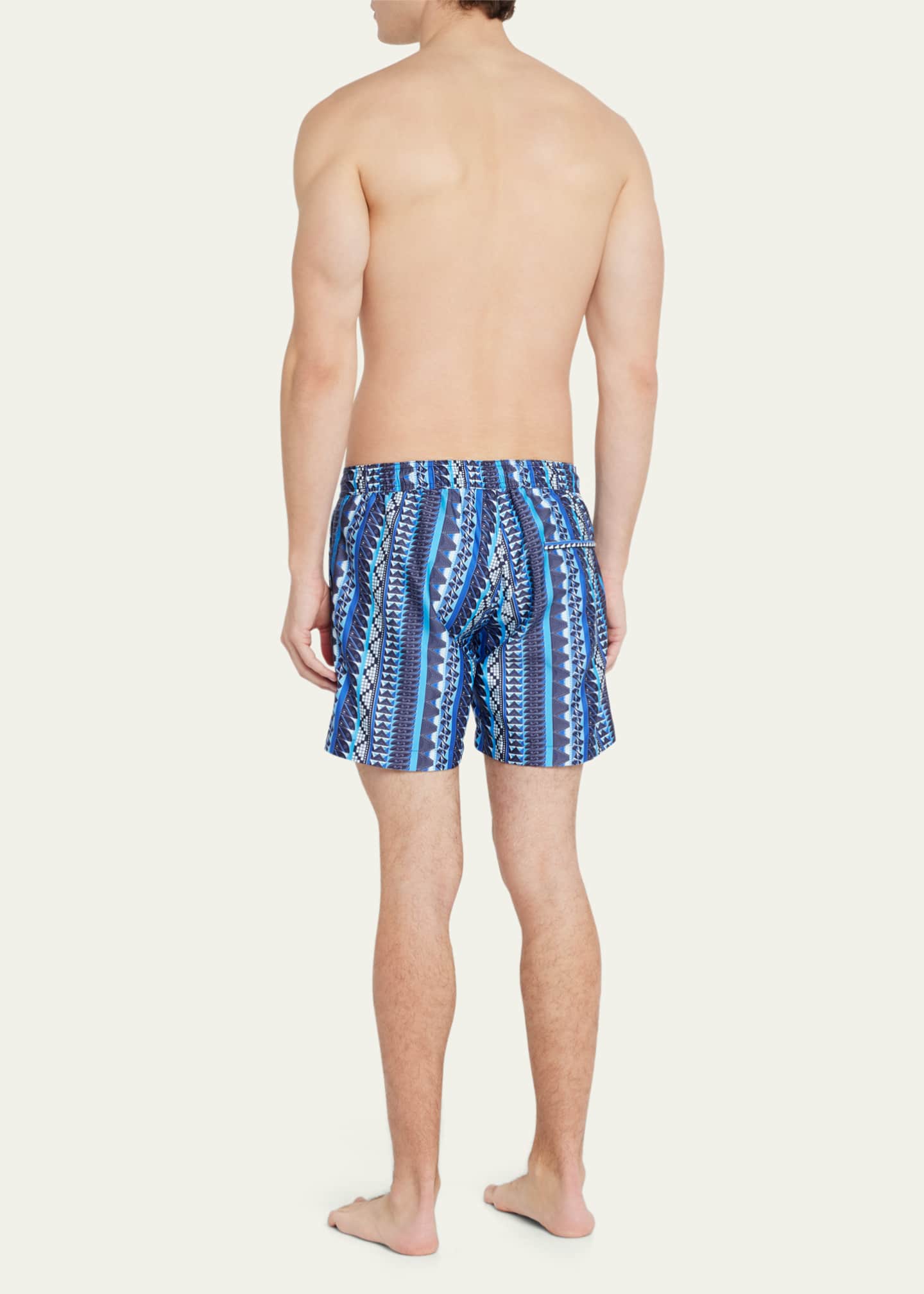 Men's Patterned Stripe Swim Shorts - Thumbnail 3