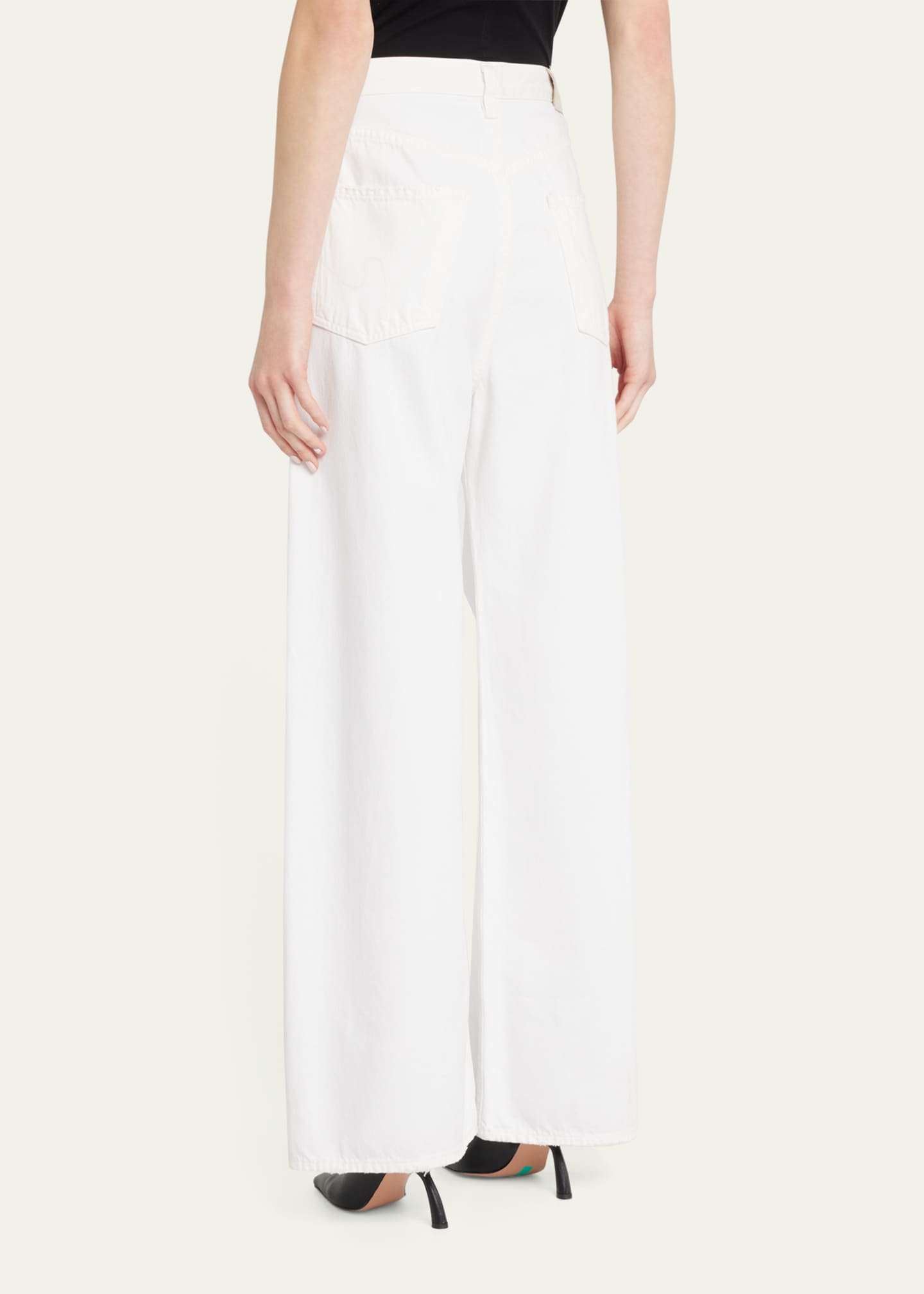 Citizens of Humanity Maritzy Pleated Wide-Leg Denim Trousers - Bergdorf ...