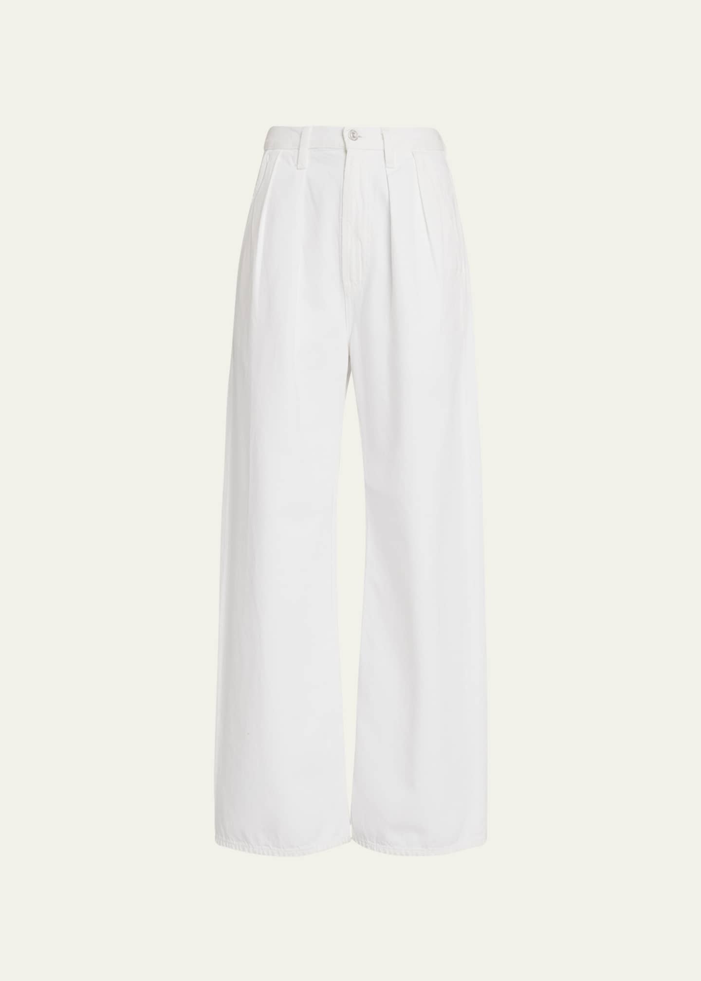 Citizens of Humanity Maritzy Pleated Wide-Leg Denim Trousers - Bergdorf ...