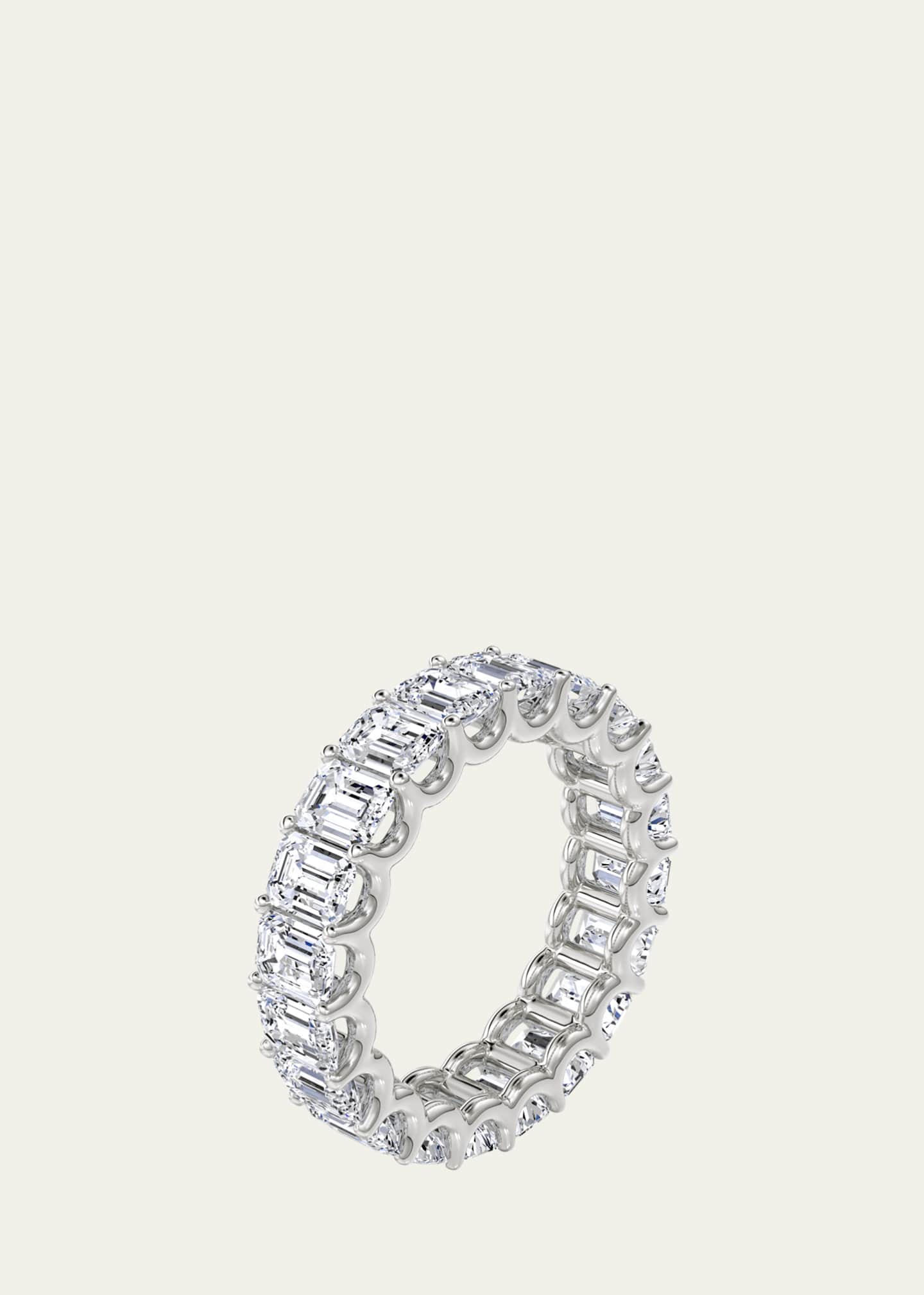 VRAI 14K White Gold Emerald Lab Created/VRAI Created Diamond Eternity