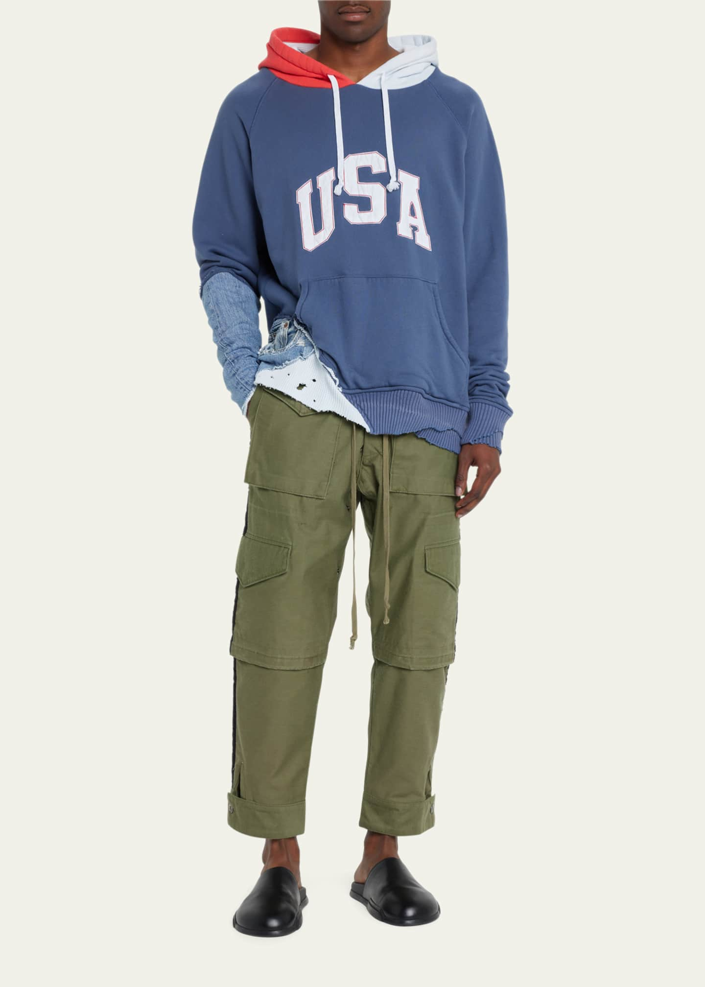 Greg Lauren Men's Side-Stripe Cargo Pants - Bergdorf Goodman