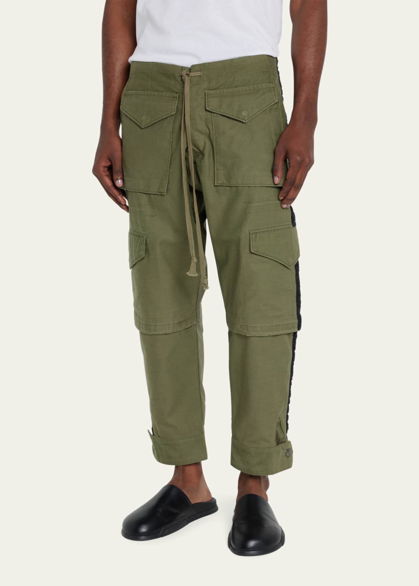 Greg Lauren Men s Side Stripe Cargo Pants