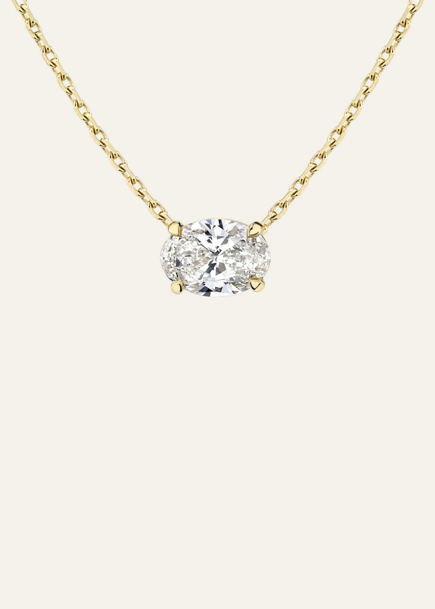 Oval diamond solitaire necklace clearance