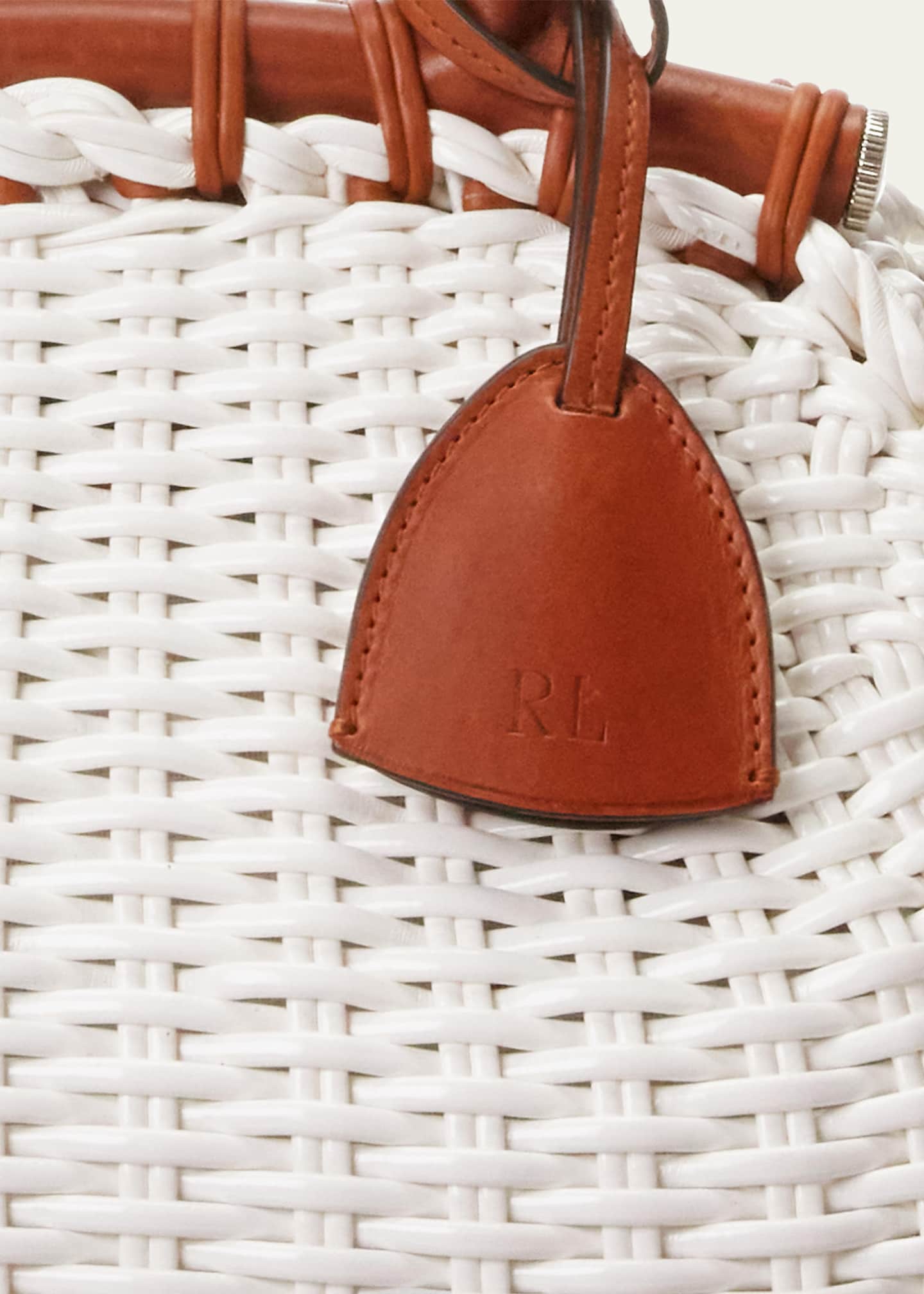 Ralph Lauren Collection Mini Wicker Basket Top-Handle Bag