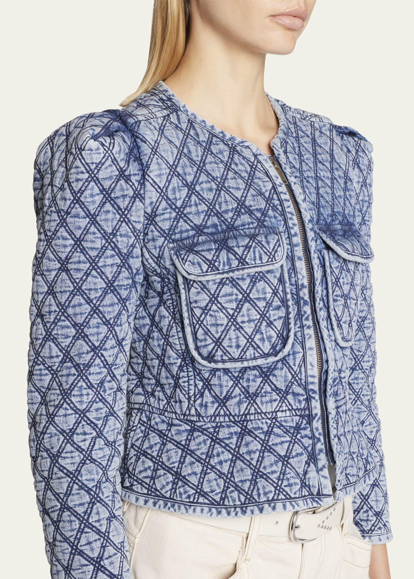Etoile Isabel Marant Deliona Quilted Cropped Jacket - Bergdorf Goodman