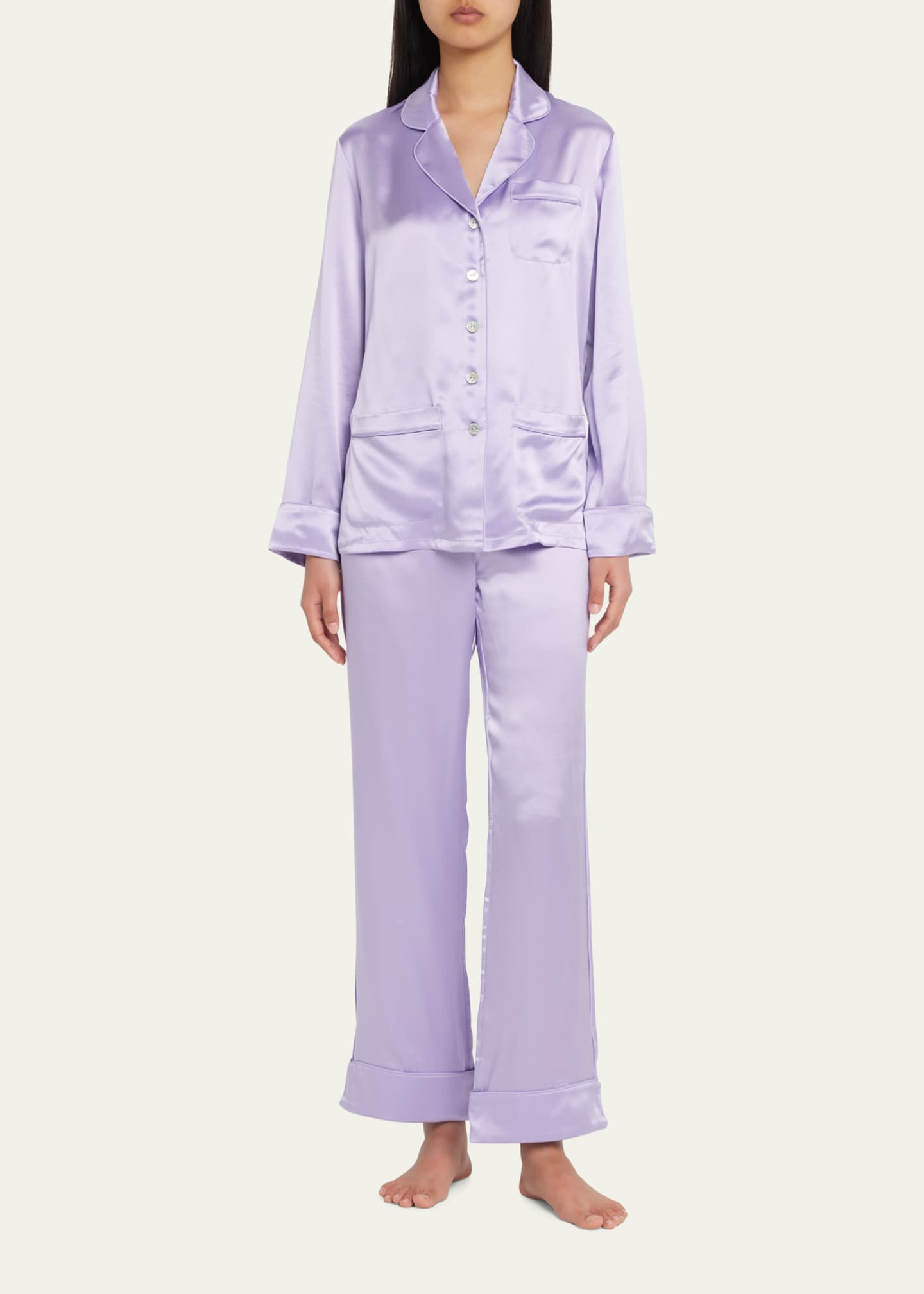 Olivia Von Halle Coco Button-Down Silk Pajama Set - Bergdorf Goodman