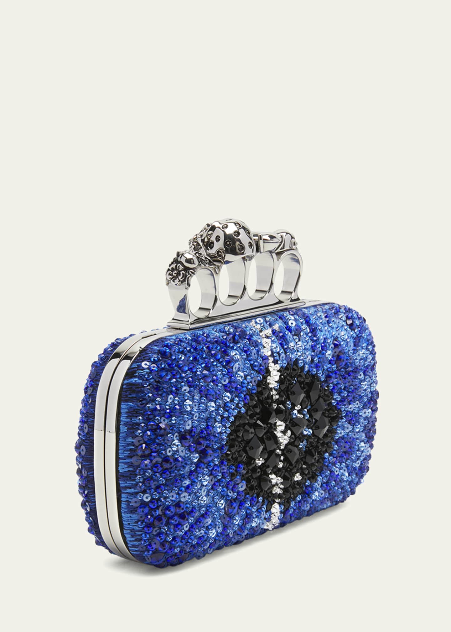 Alexander McQueen Iris Skull Sequins Clutch Bag Bergdorf Goodman