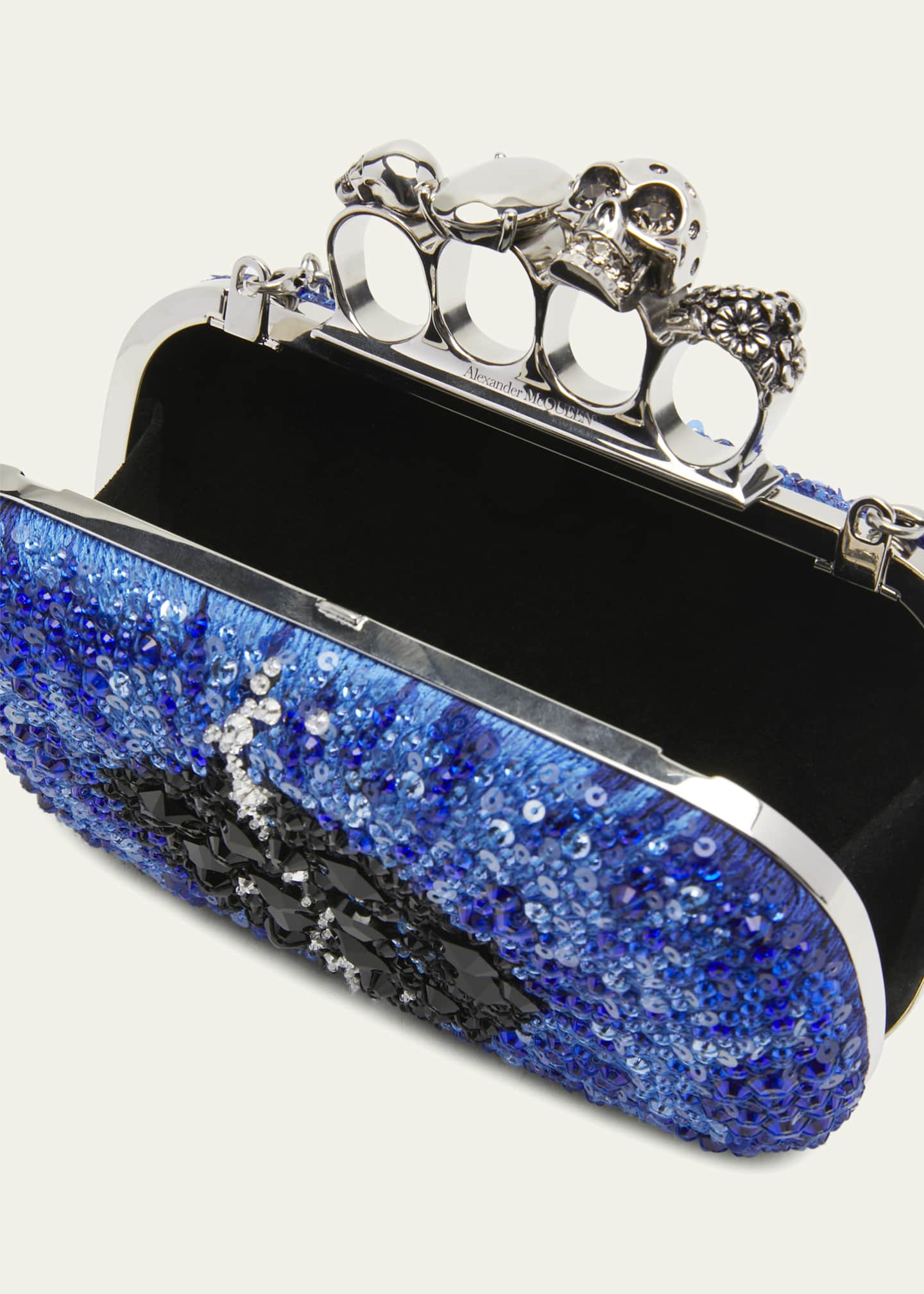 Alexander McQueen Iris Skull Sequins Clutch Bag Bergdorf Goodman