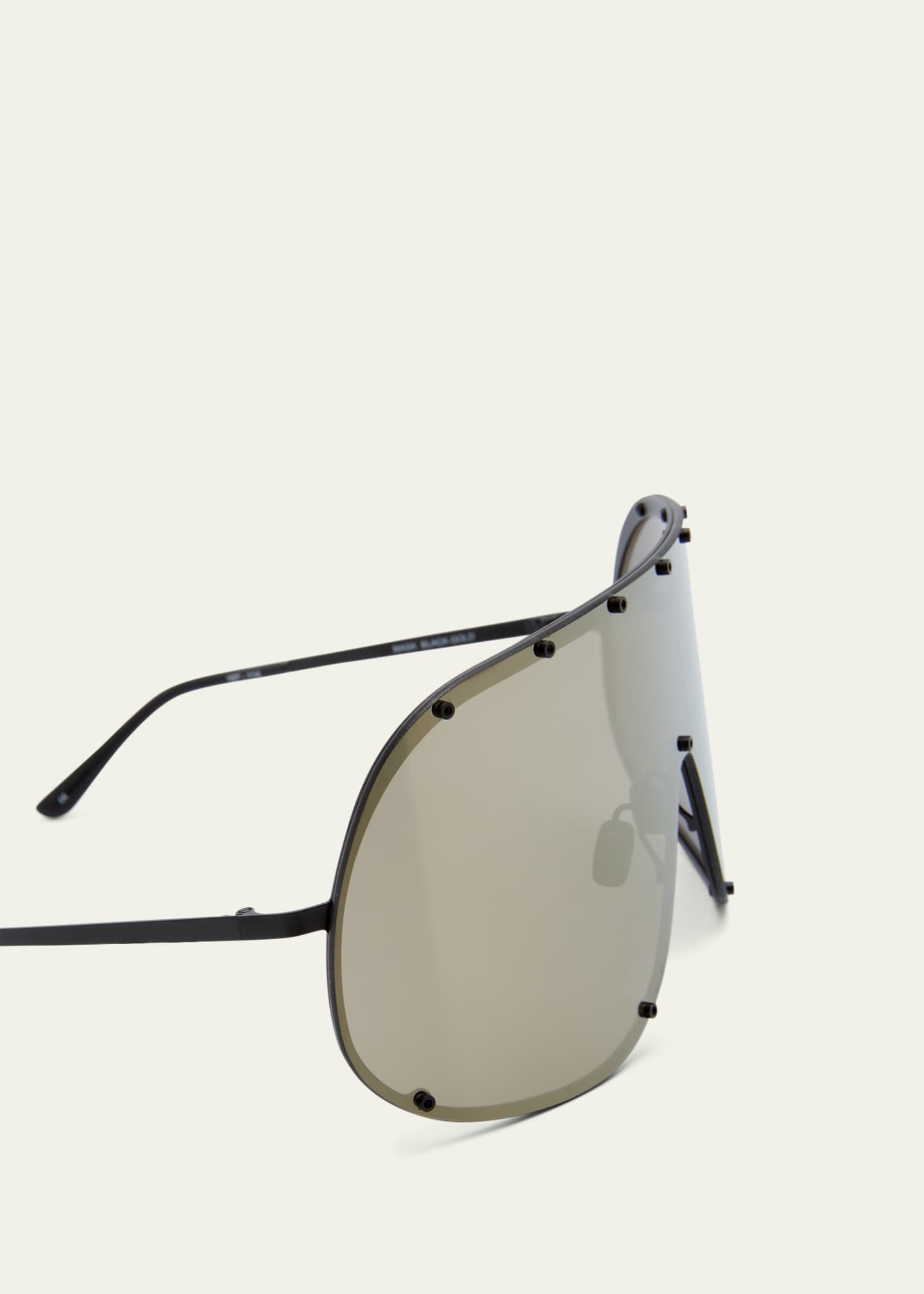 Rick Owens Men's Rimless Stainless Steel Shield Sunlgasses Image 3 of 4