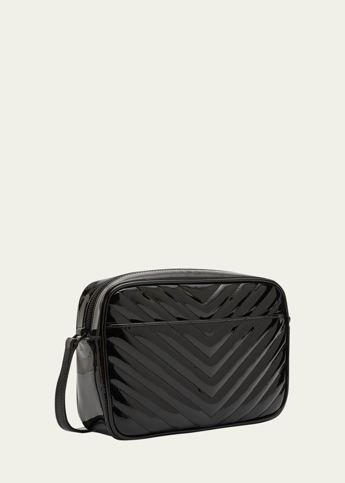 Saint Laurent Lou Medium YSL Camera Bag with Pocket and Tassel in Quilted Patent Leather Bergdorf Goodman