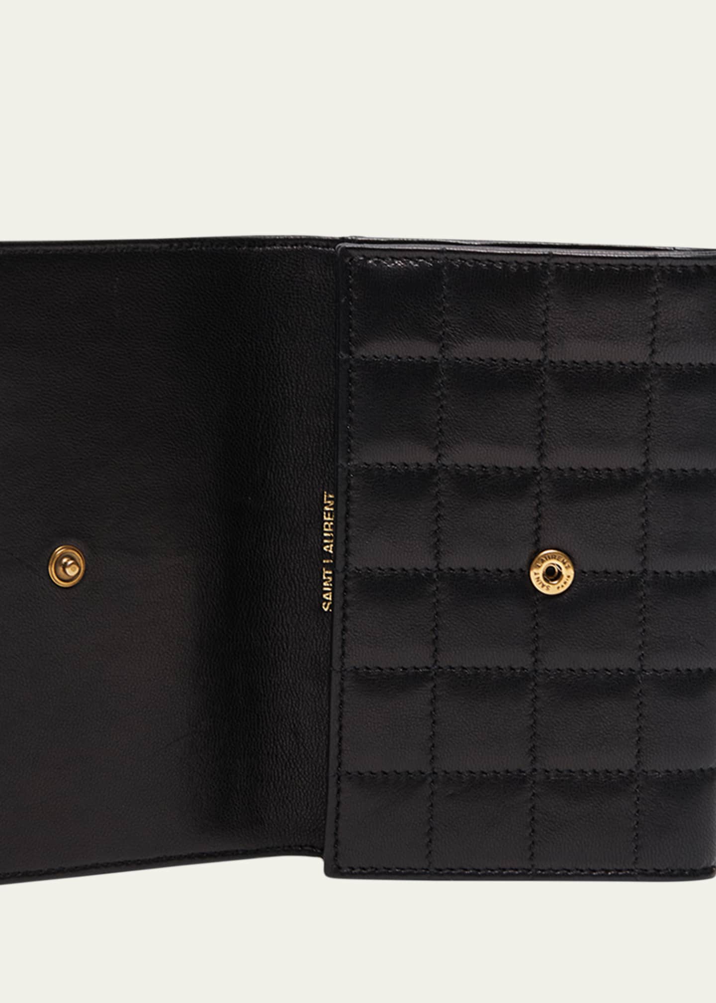 Saint Laurent YSL Monogram Flap Small Wallet in Quilted Smooth Leather Image 4 of 4