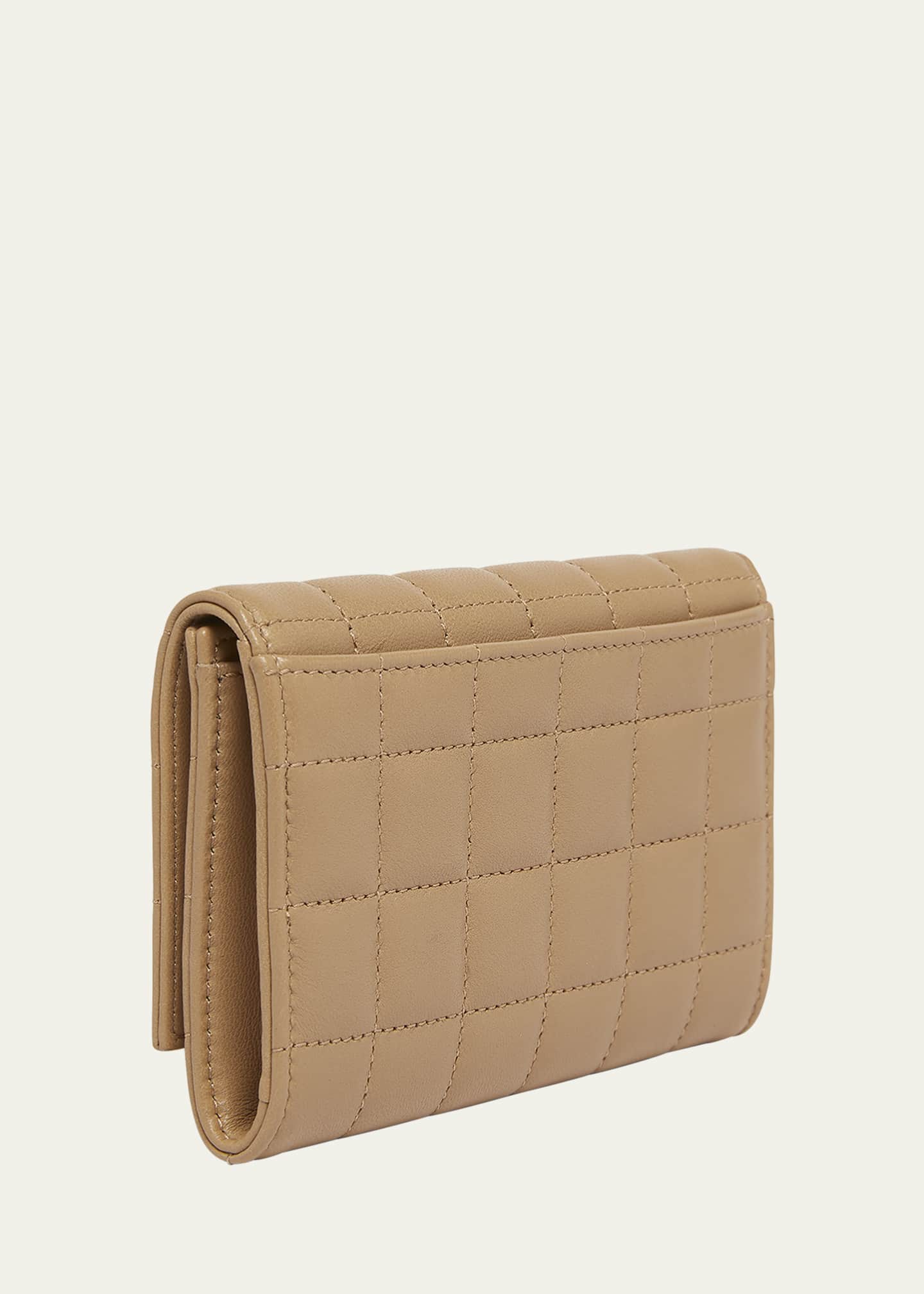 Saint Laurent YSL Monogram Flap Small Wallet in Quilted