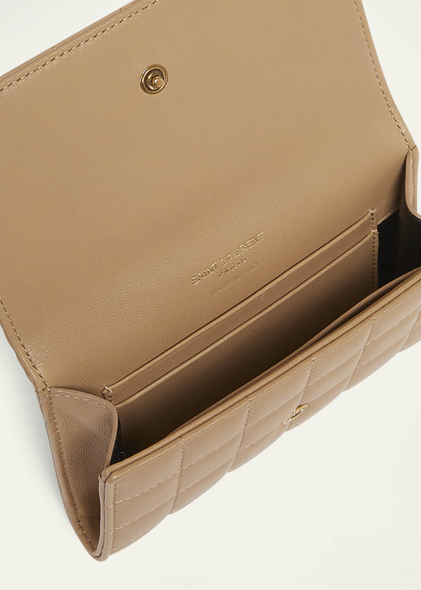 【SAINT LAURENT】Compact Monogram Quilting Wallet/送料込み Saint Laurent YSL Monogram Flap Small Wallet in Quilted