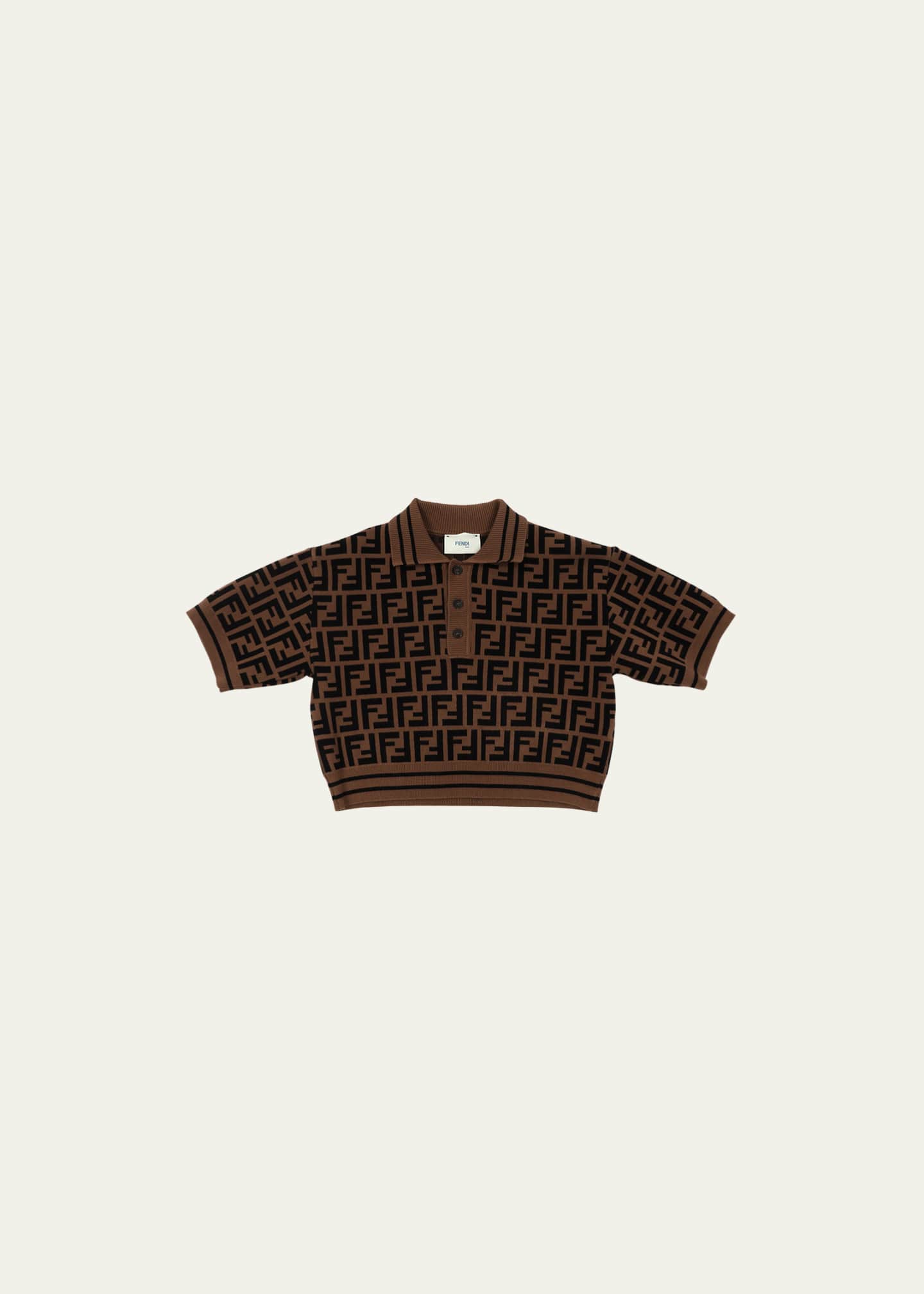 Fendi Girl s Monogram Print Polo Shirt Size 8 14 Bergdorf Goodman