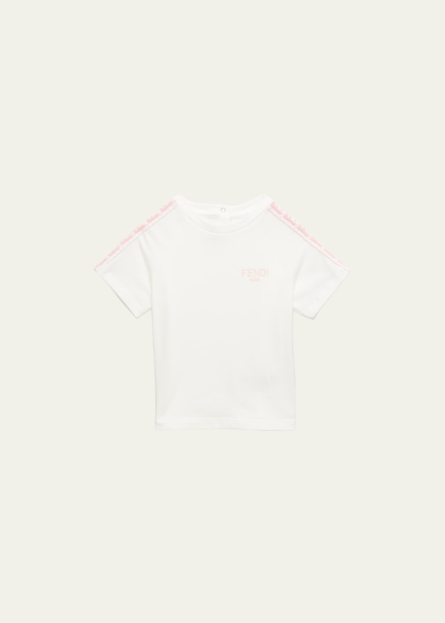 Fendi Kid's FF Tape Short-Sleeve T-Shirt, Size 3M-12M Image 1 of 3