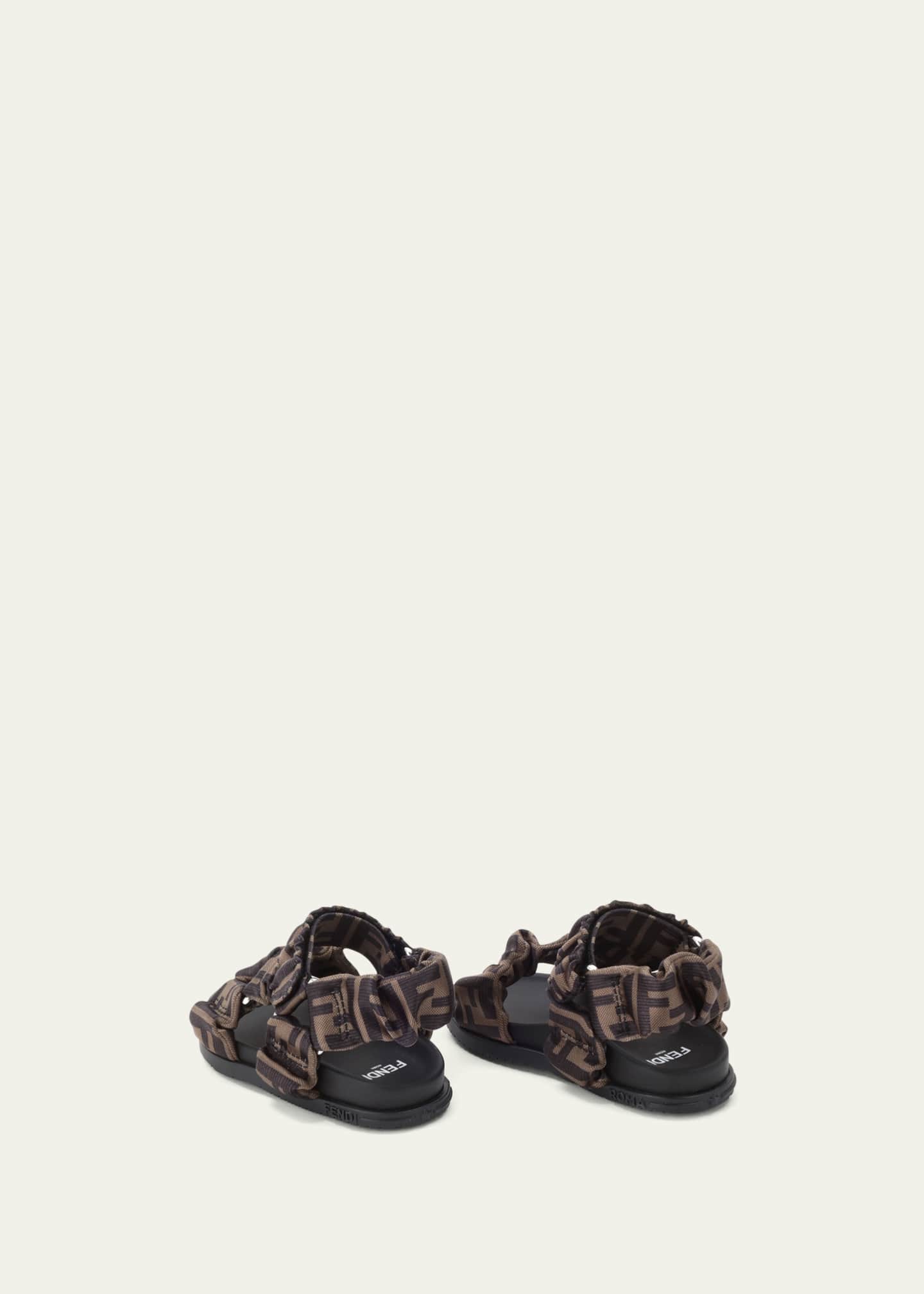 Fendi Girl's Ruched Logo Hiking Sporty Sandals, Toddlers/Kids Image 3 of 3