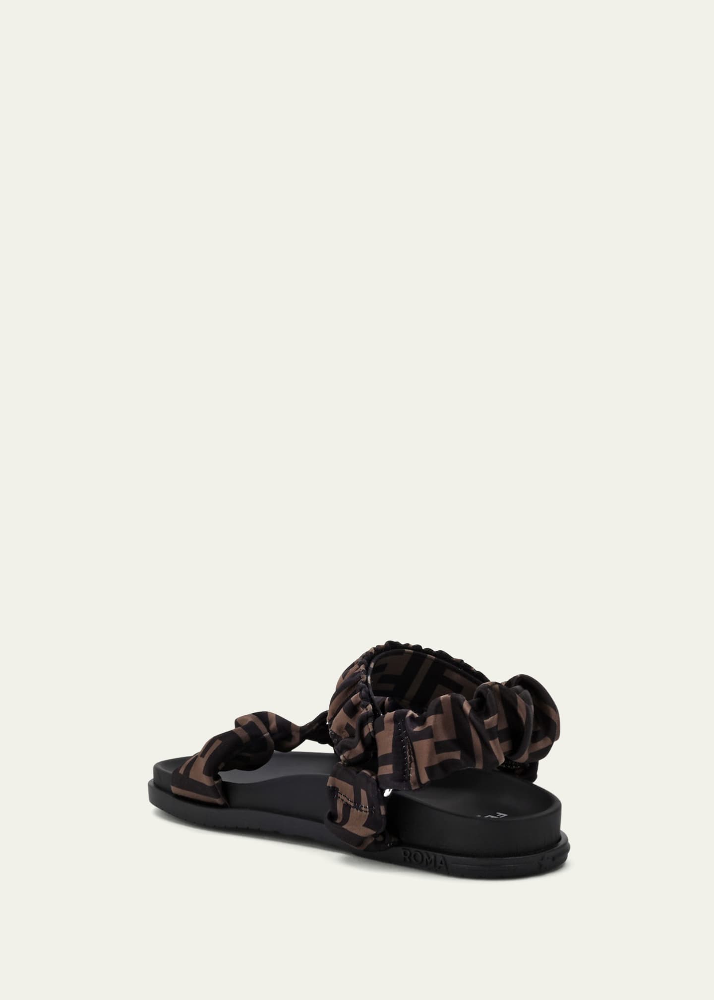 Fendi Girl's Ruched Logo Hiking Sporty Sandals, Kids Image 2 of 3