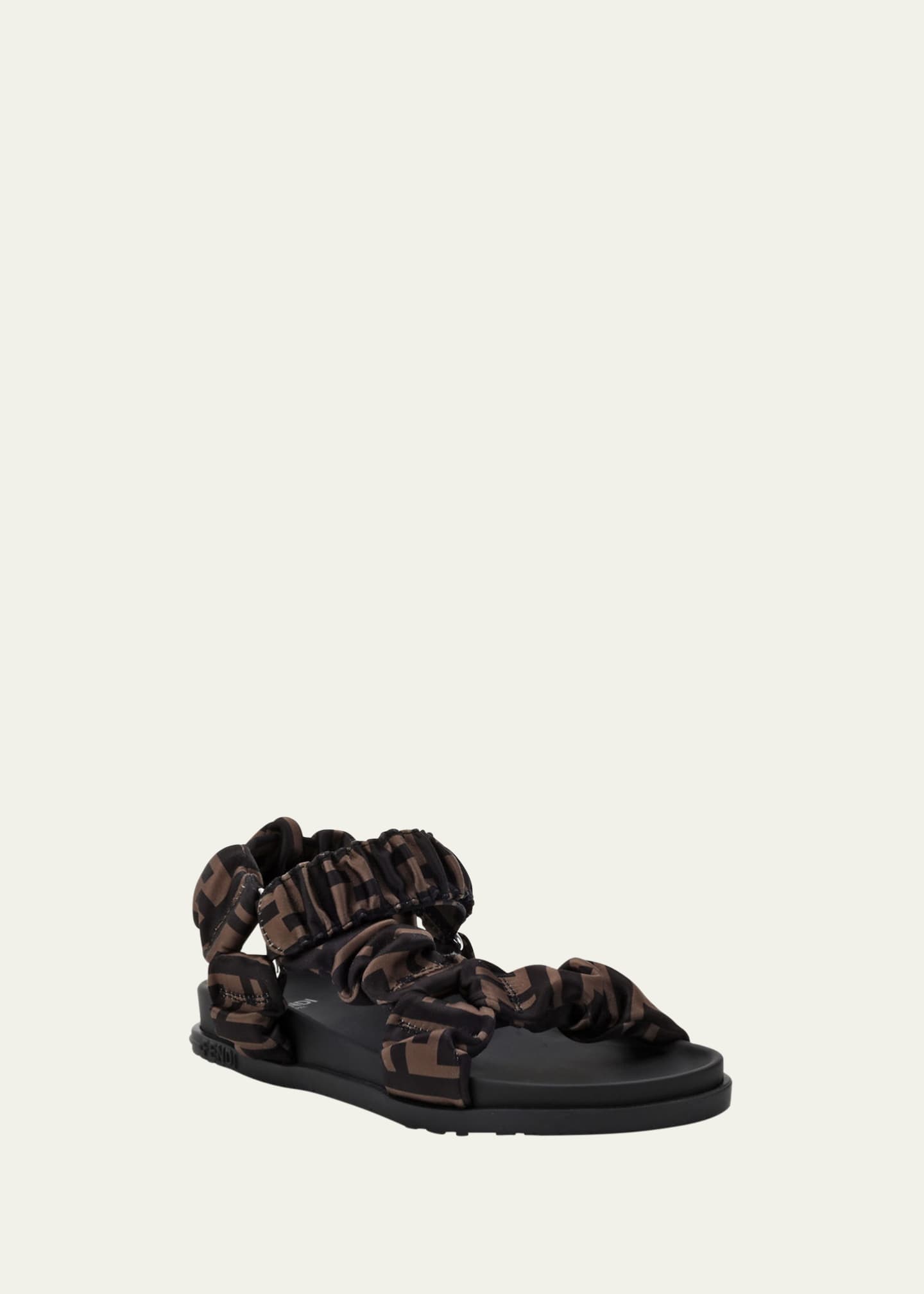 Fendi Girl's Ruched Logo Hiking Sporty Sandals, Baby Image 1 of 4