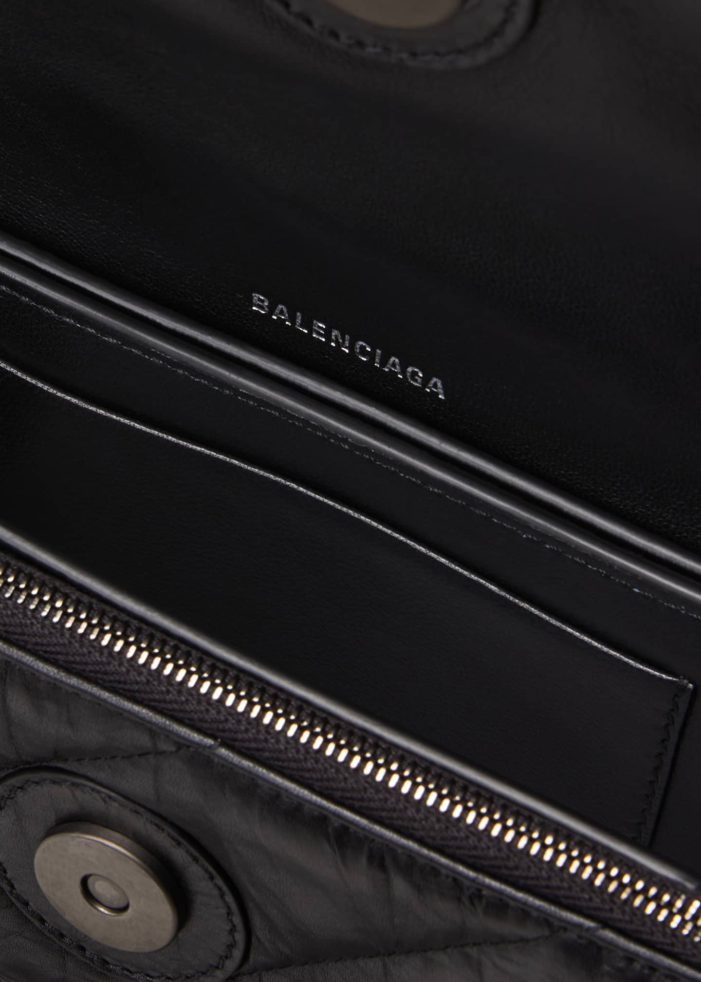 BALENCIAGA(バレンシアガ)CRUSH Leather Chain Wallet(SALE) Balenciaga Crush Quilted Leather Wallet on Chain - Bergdorf