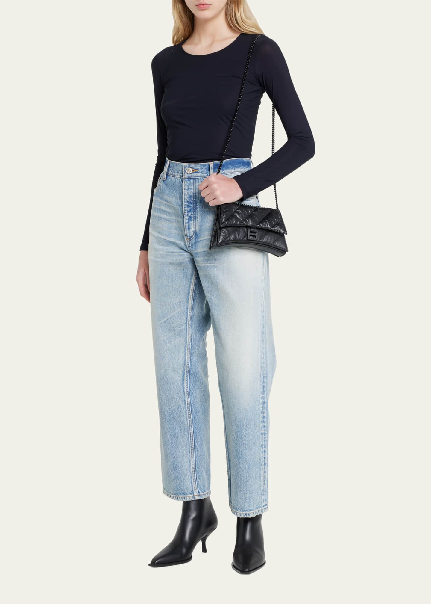 Balenciaga Crush Quilted Leather Wallet on Chain - Bergdorf