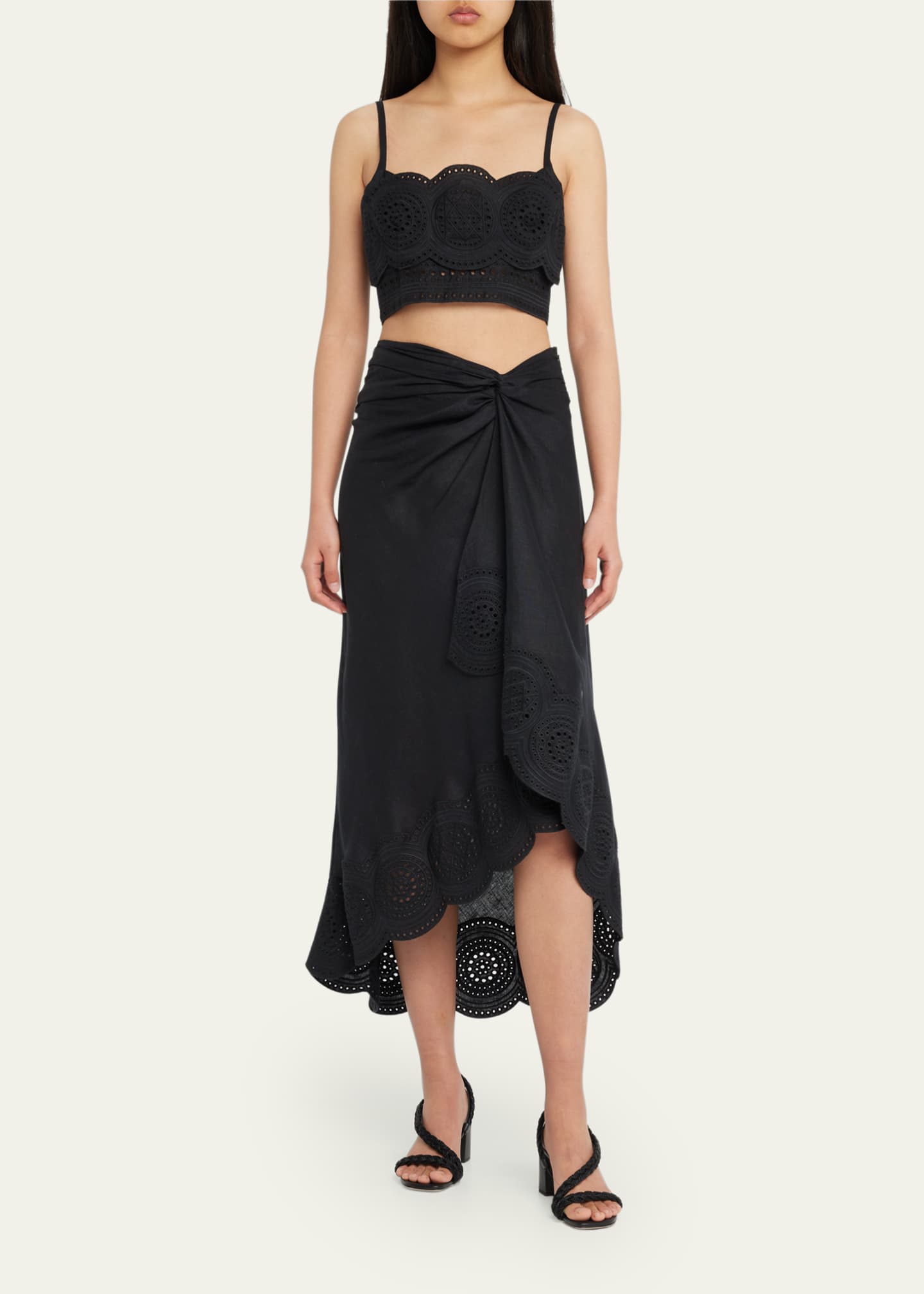 Vince eyelet wrap midi skirt best sale