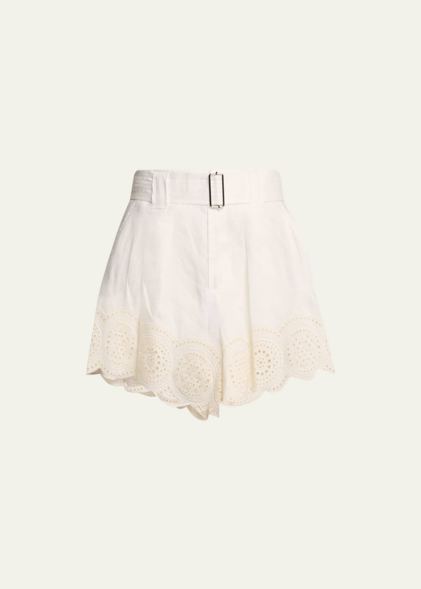 A.L.C. Milos Linen Eyelet Shorts Bergdorf Goodman