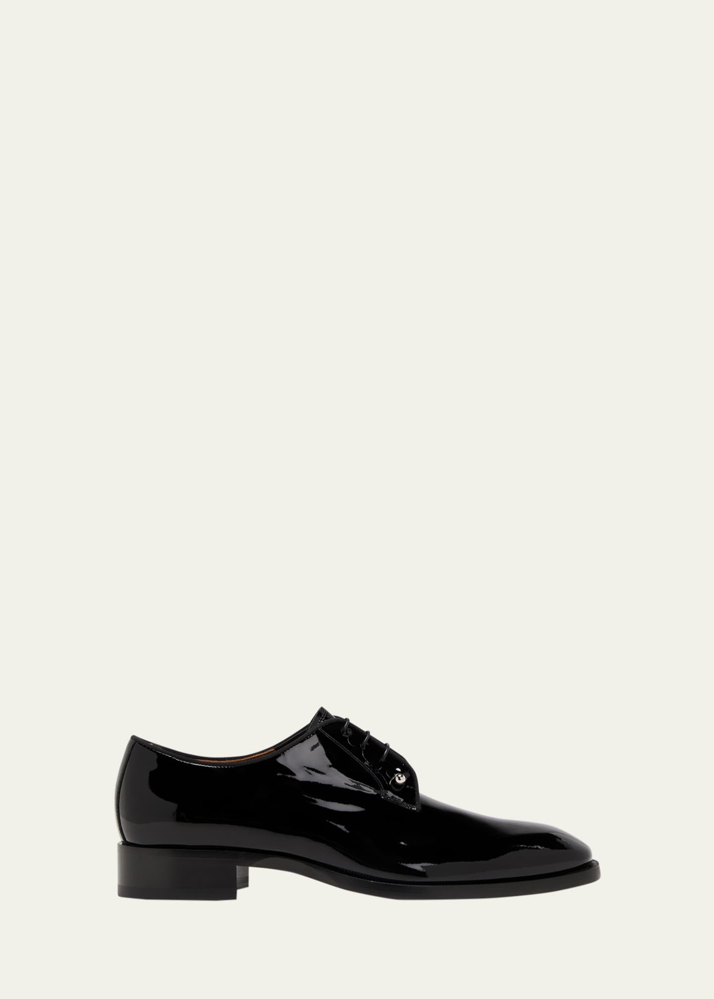 Black Patent Leather Slip-On Shoes with Mid-Strap Loafer Design 41/7