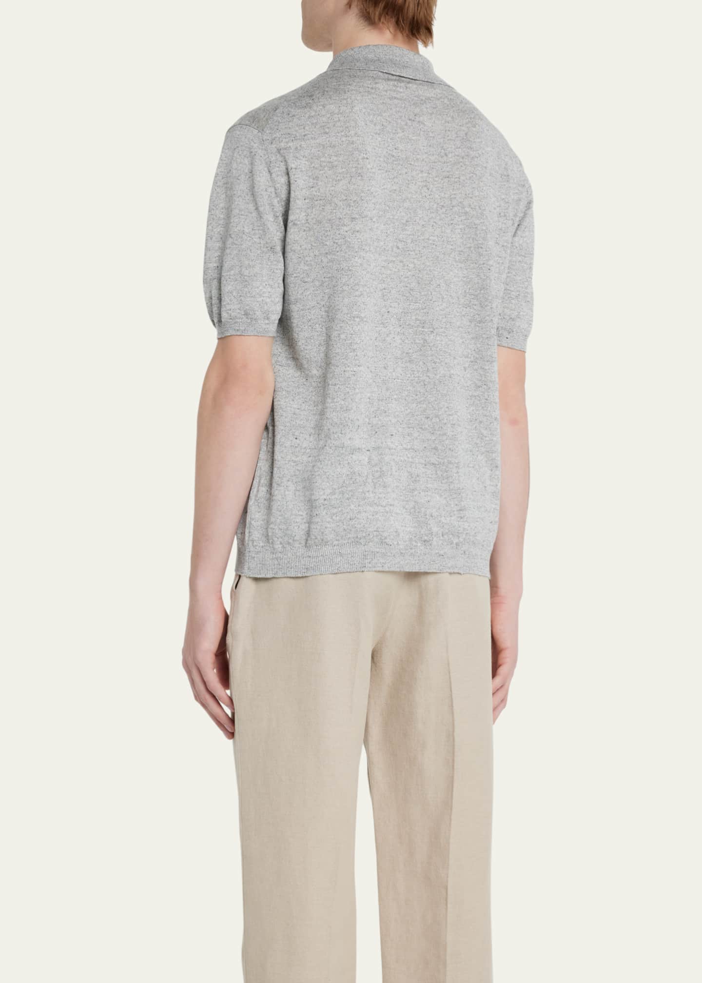 Maurizio Baldassari Men's Short Sleeve Linen Polo Shirt - Bergdorf Goodman