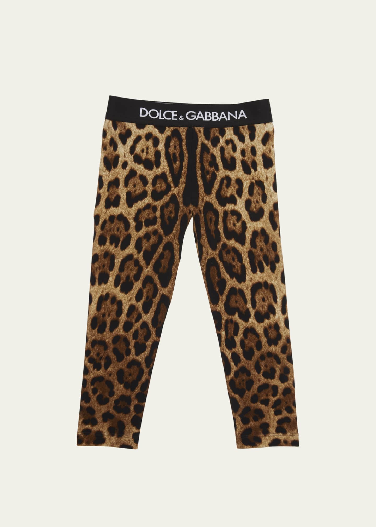 Dolce&Gabbana Girl's Cheetah-Print Logo-Print Trim Leggings, Size 2-6 -  Bergdorf Goodman