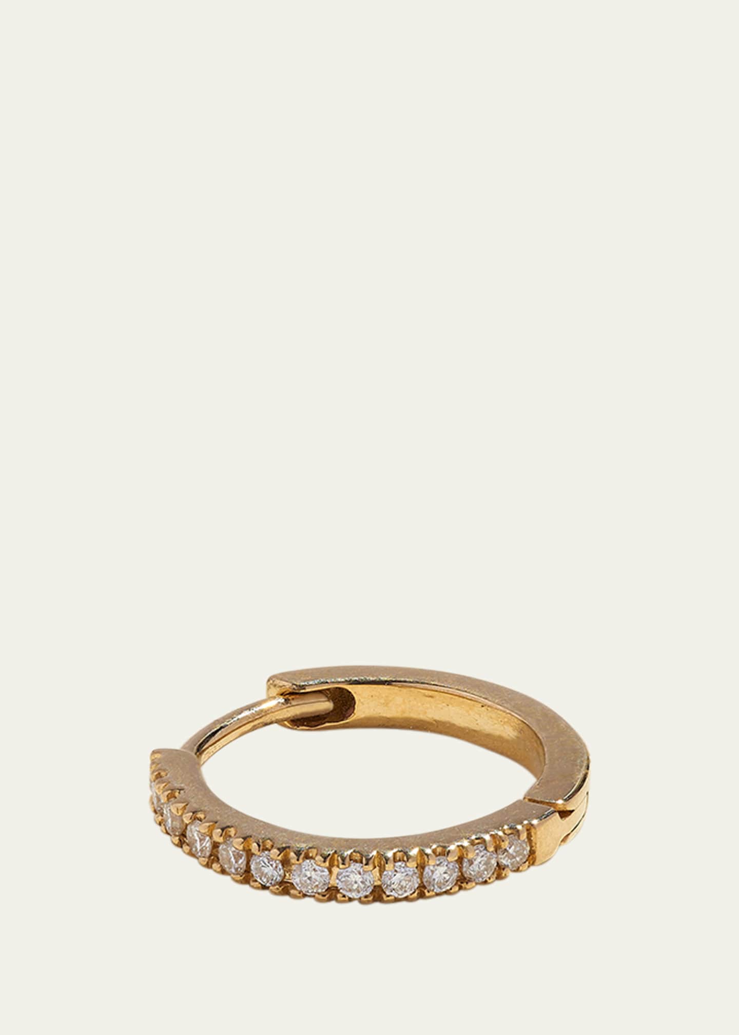 Pamela Love 14K Yellow Gold Pave Diamond 8mm Huggie Hoop Earring, Single