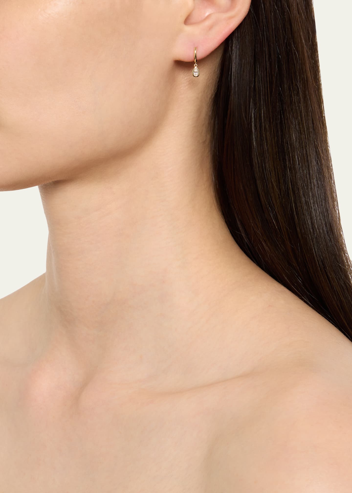 Pamela Love 14K Yellow Gold Raindrop Huggie Earring, Single Image 2 of 4