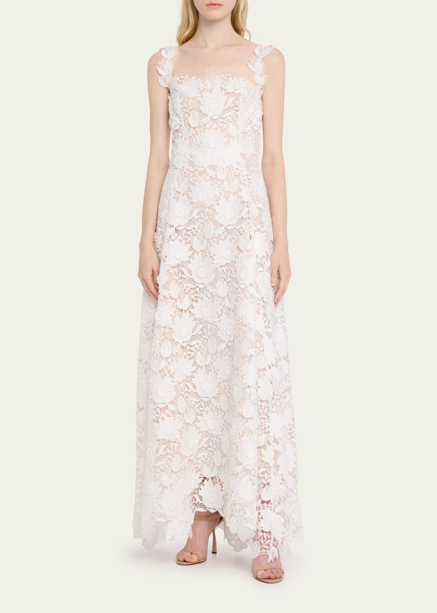 Oscar de la Renta Water Lily Guipure Lace Maxi Dress - Bergdorf Goodman