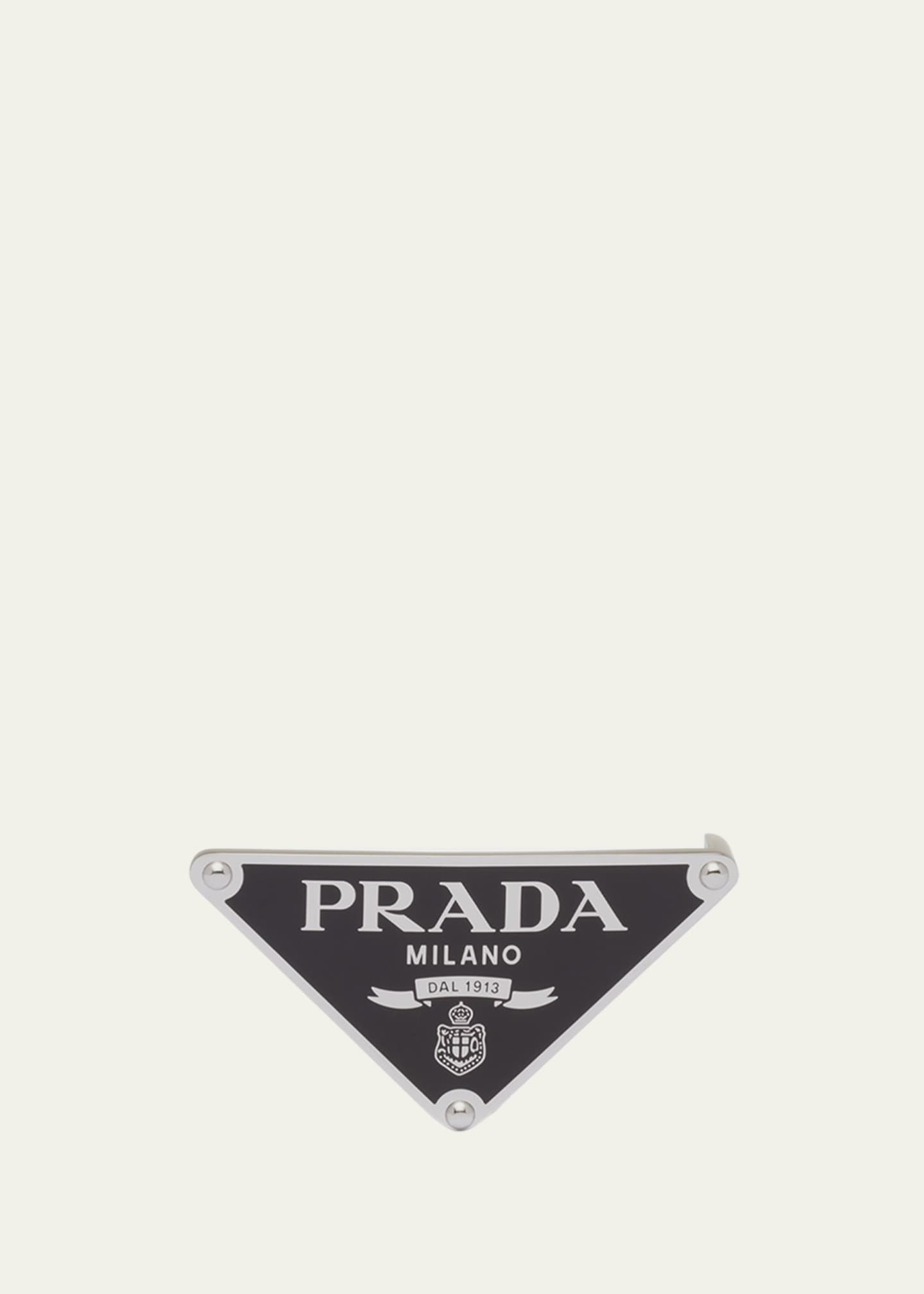 Prada Men's Triangle Logo Metal Belt Buckle - Bergdorf Goodman
