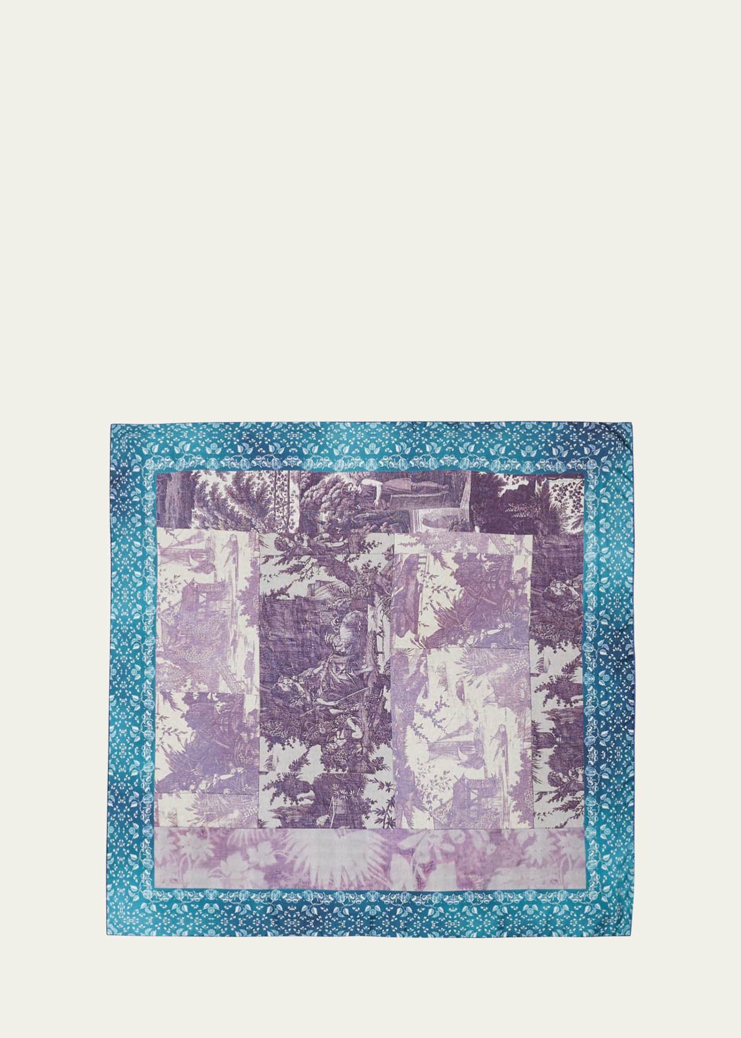 Pierre-Louis Mascia Multi-Color Floral Silk Square Scarf Image 1 of 4
