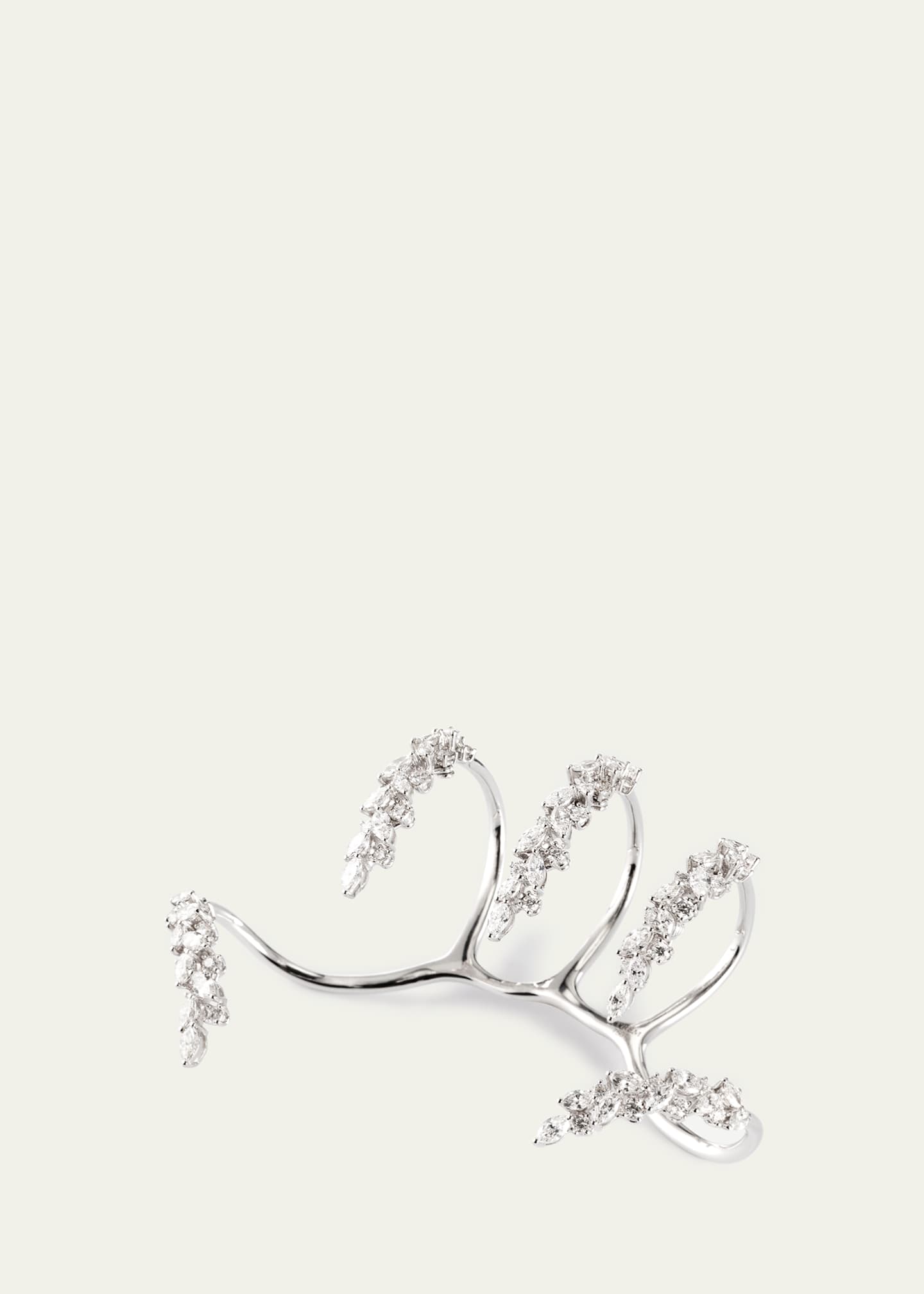 Yeprem 18K White Gold Round and Marquise Diamond Claw Handpiece Image 3 of 4