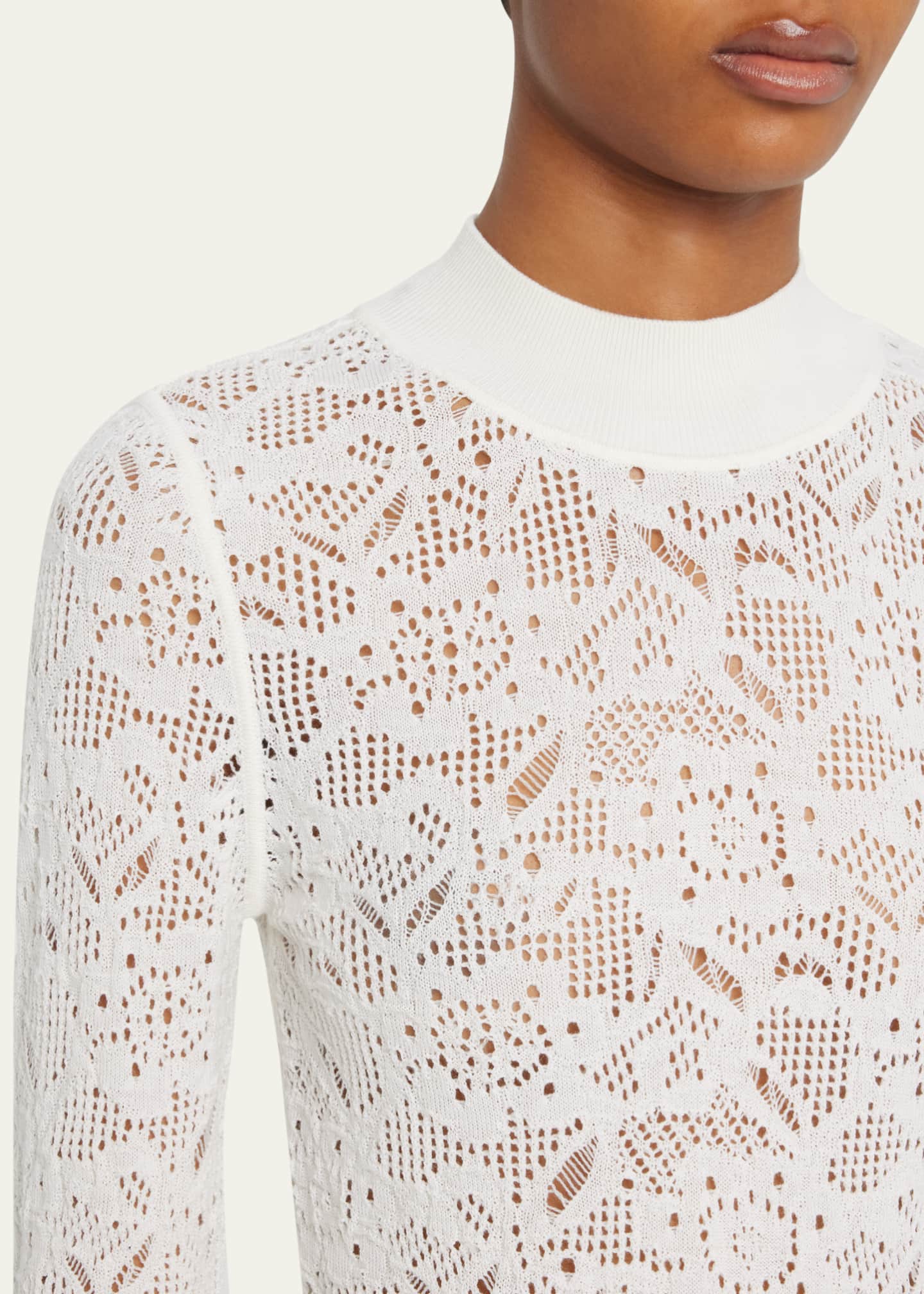 Sea Nelle Lace Turtleneck Sweater Bergdorf Goodman