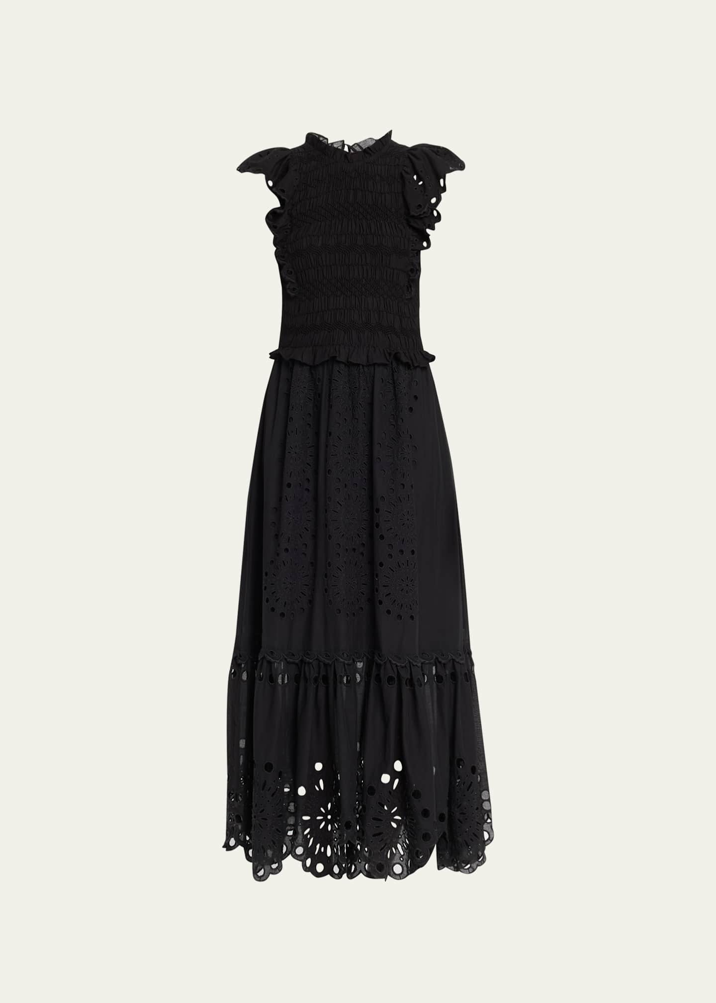 Sea Addie Eyelet FlutterSleeve Maxi Dress Bergdorf Goodman