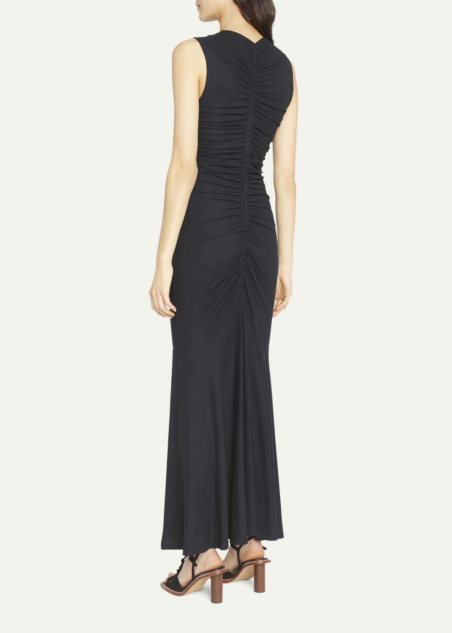 Ulla Johnson Gwynne Long Sleeveless Ruched Dress with Keyhole Image 3 of 5