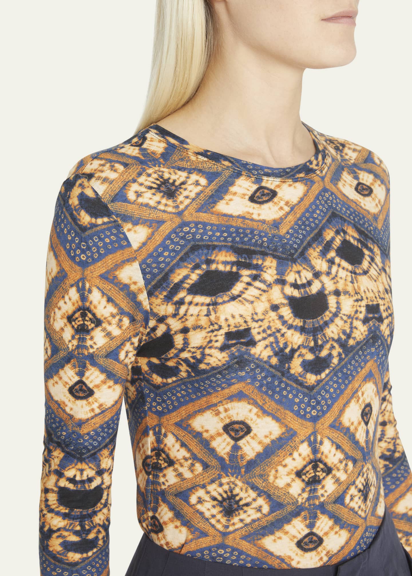 Ulla Johnson Eve Long-Sleeve Fitted Tissue Crepe Jersey Top - Bergdorf ...