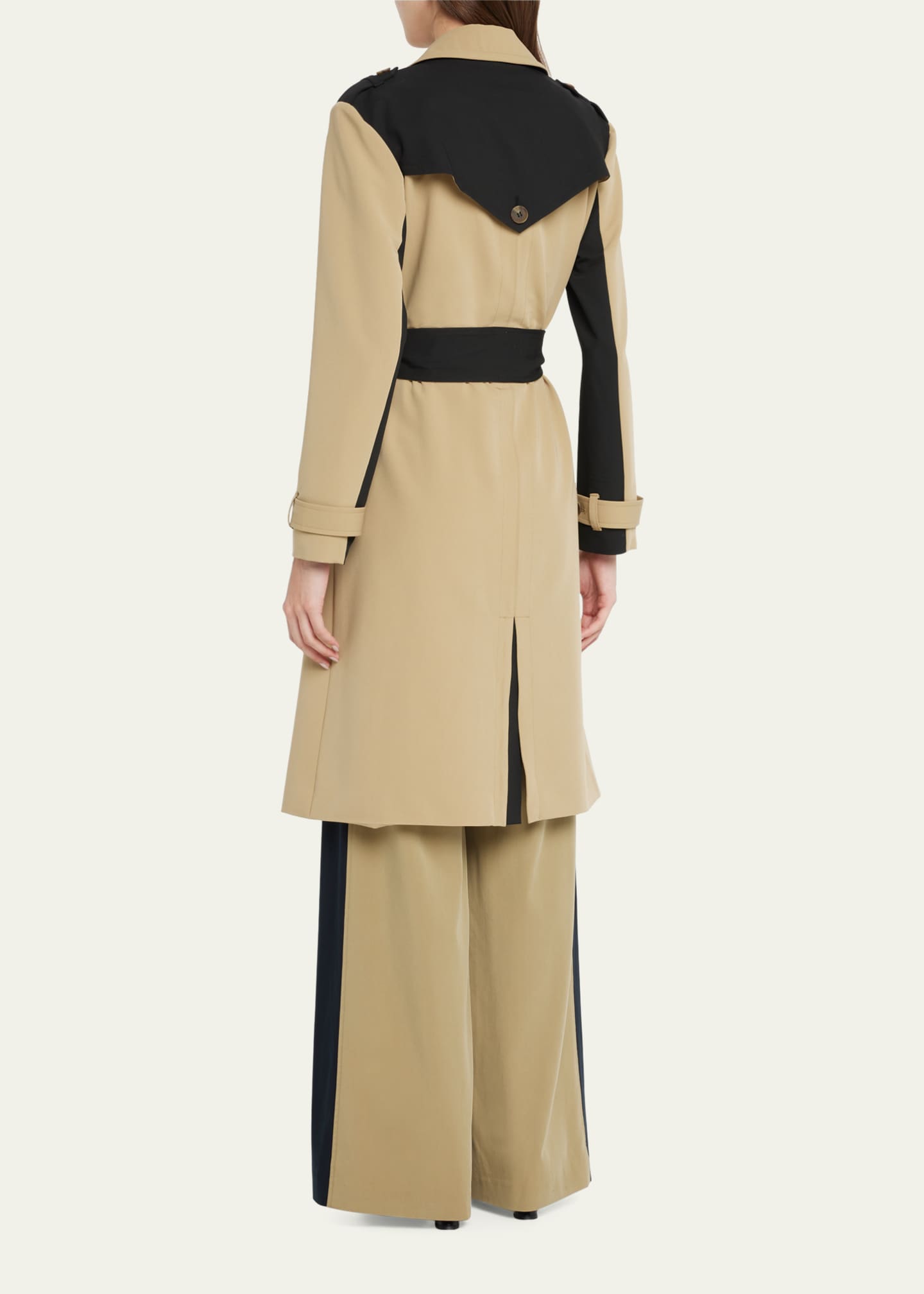 Toccin Skye Double-Breasted Colorblock Trench Coat - Bergdorf Goodman