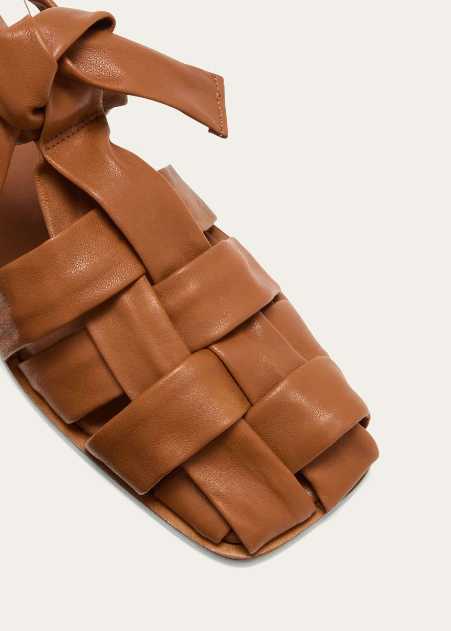 HEREU Bena Woven Bow Flat Sandals Bergdorf Goodman