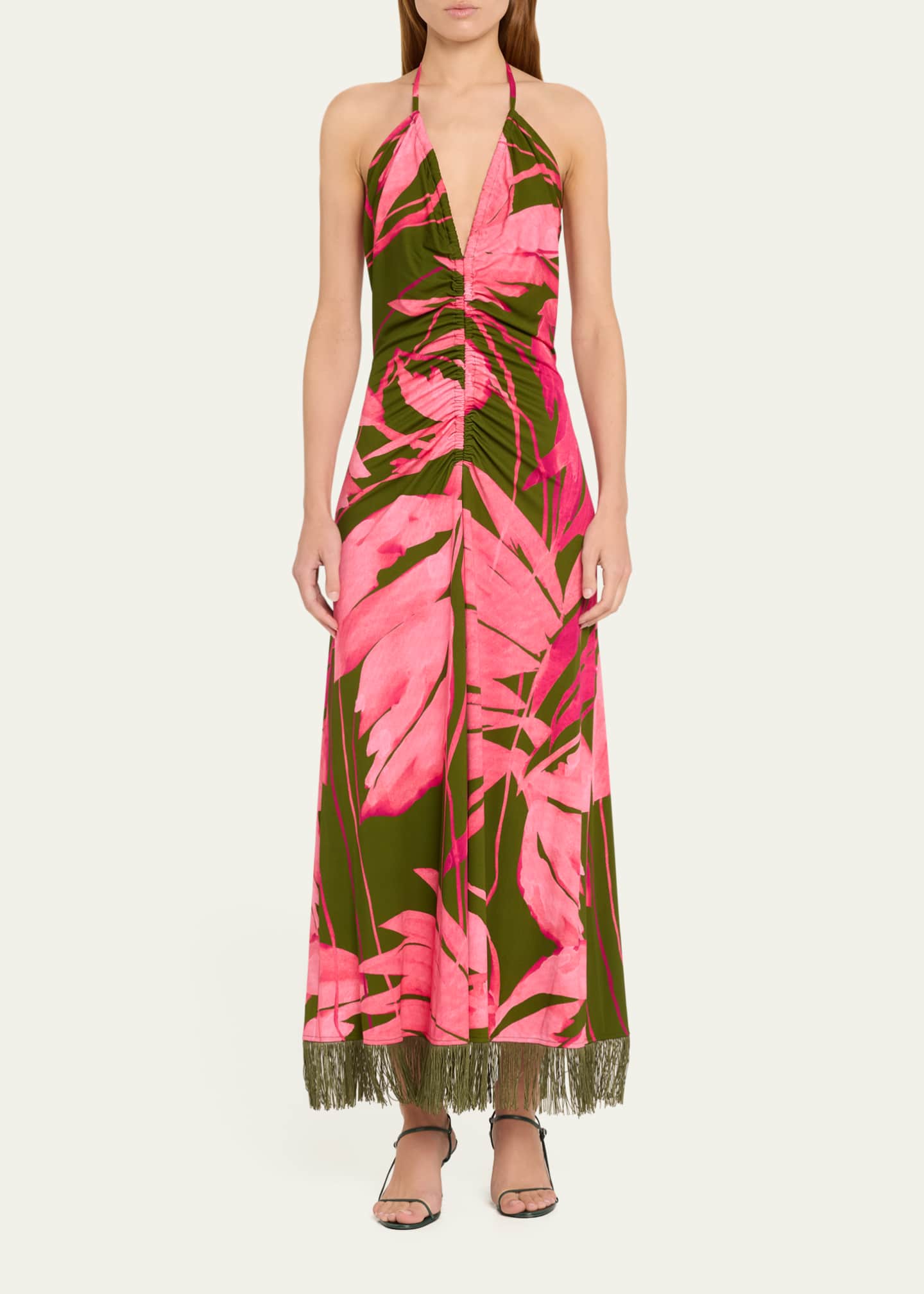 Cara Cara Shelter Island Halter Fringe-Hem Midi Dress Image 2 of 5