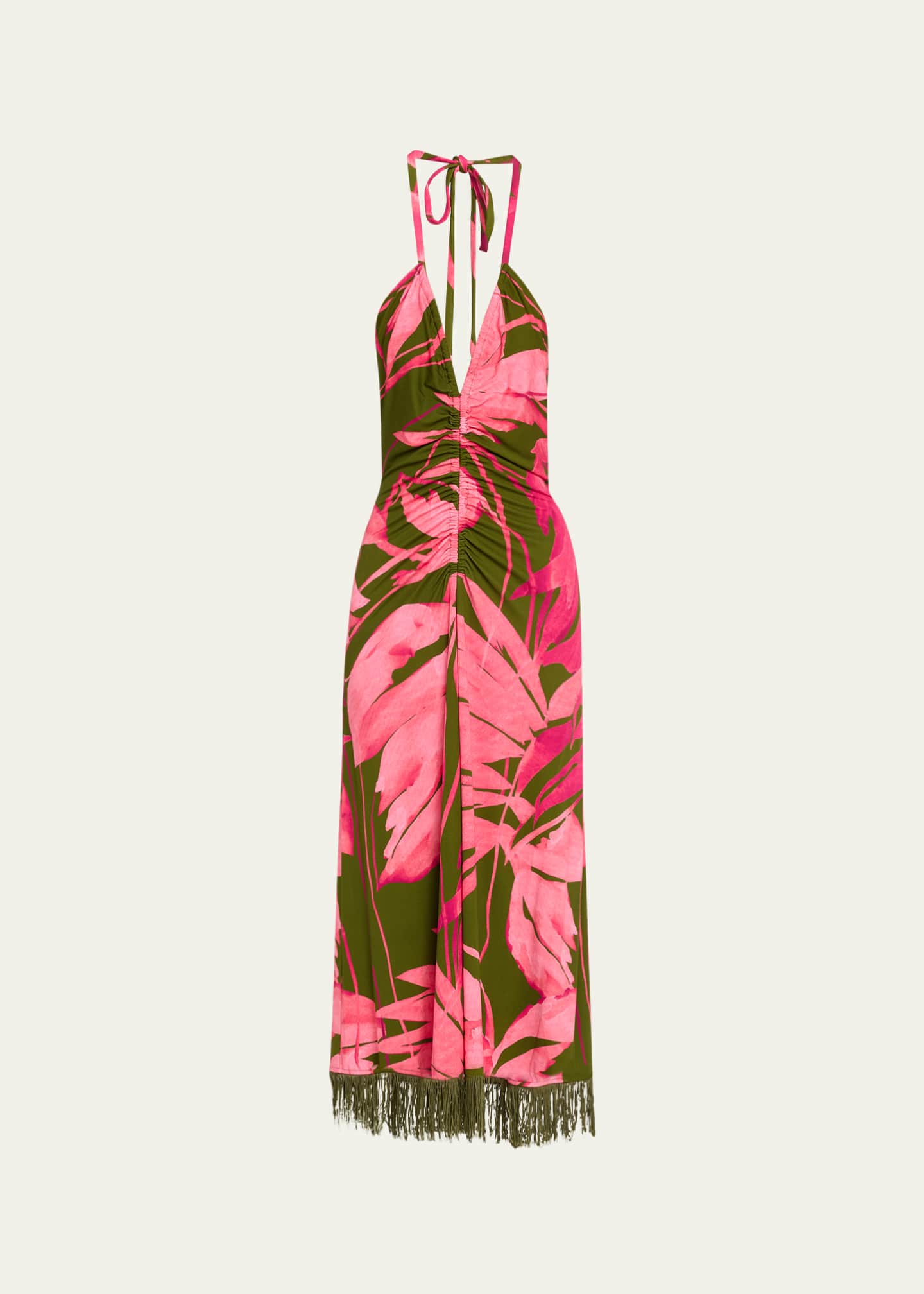 Cara Cara Shelter Island Halter Fringe-Hem Midi Dress Image 1 of 5