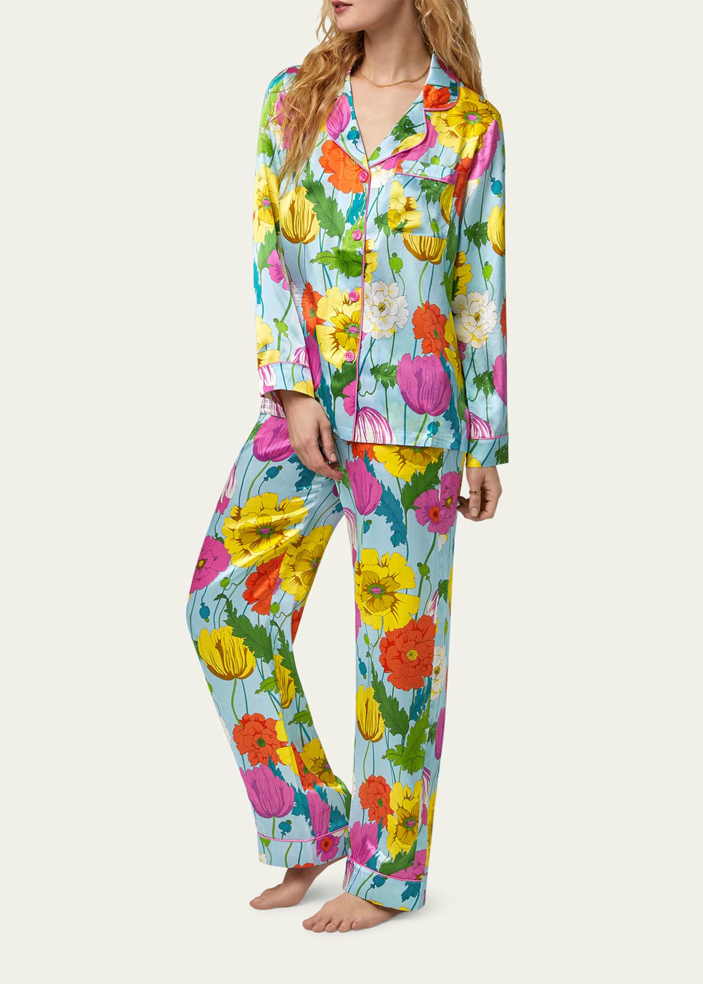 Trina Turk x Bedhead Pajamas FloralPrint Silk Pajama Set Bergdorf