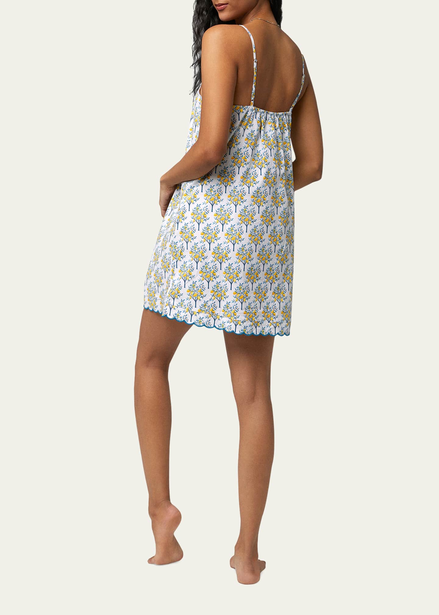 BedHead Pajamas Scalloped Lemon Print Organic Cotton Chemise